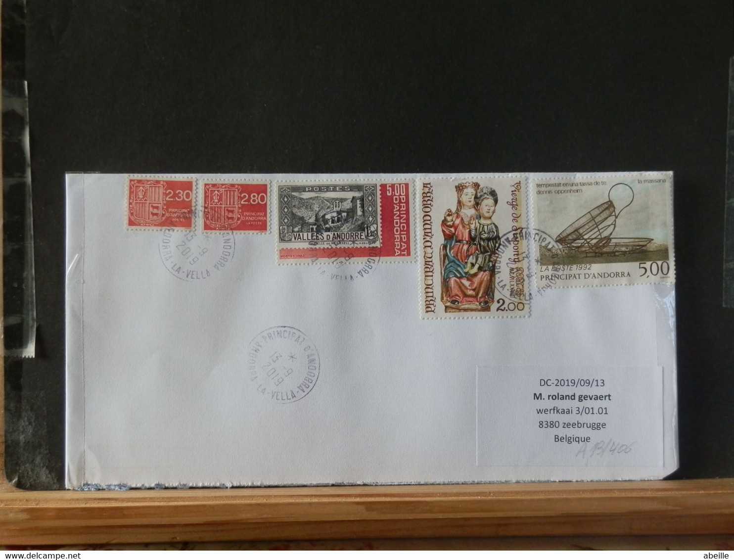 A13/406    LETTRE  ANDORRE  POUR LA BELG. 2019 - Covers & Documents