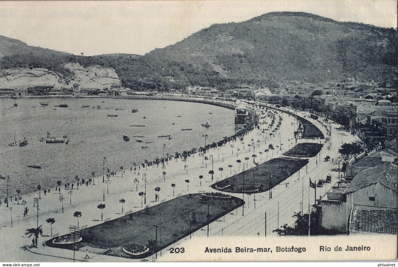 1909 T.P.  CIRCULADA , BRASIL - RIO DE JANEIRO , AVENIDA BEIRA - MAR , BOTAFOGO - Rio De Janeiro