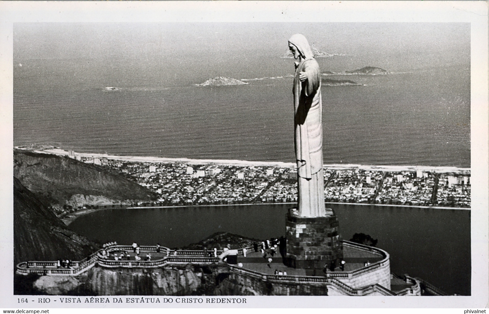 1961 T.P.  CIRCULADA , BRASIL - RIO DE JANEIRO , VISTA AÉREA DA ESTATUA DO CRISTO REDENTOR - Rio De Janeiro