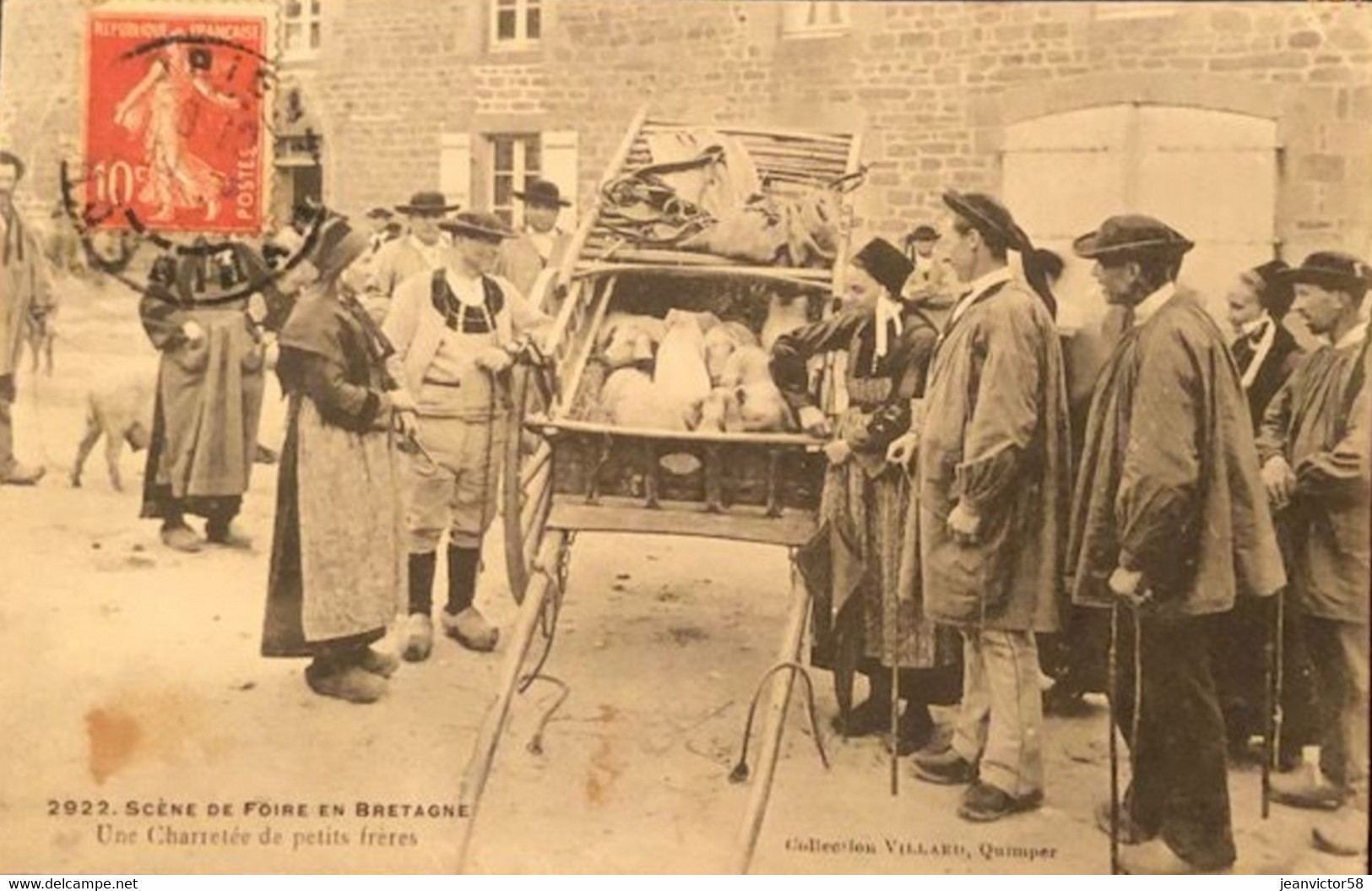 2921 Scène De Foire En Bretagne Une  Charretée De Petits Frères Collection  Villard Guimper - Bretagne