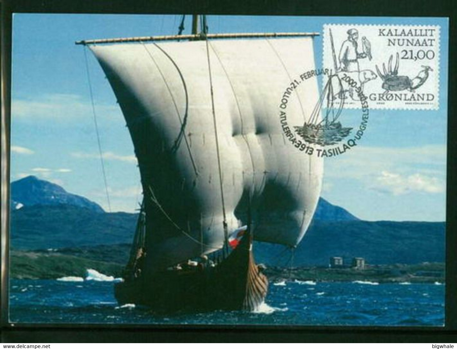 Greenland 2000 Sailing Boat Maximum Card 1V ** - Storia Postale