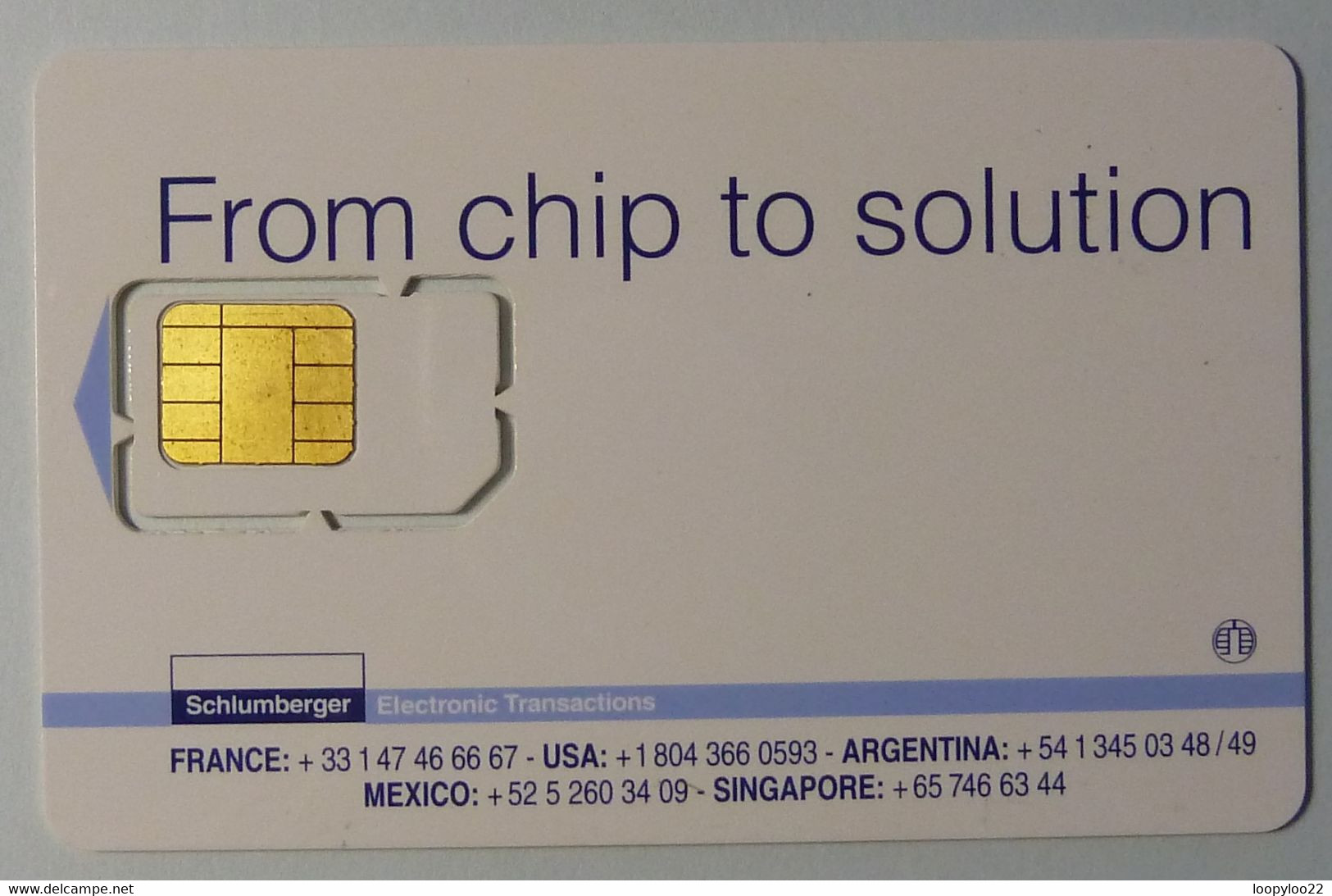 FRANCE - Generic - GSM - Test / Demo - With Pop Out - Schlumberger - From Chip To Solution - R - Varietà