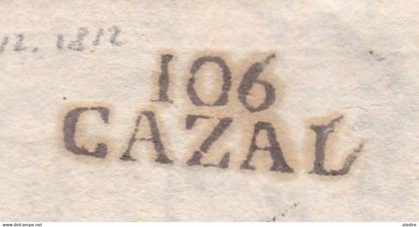 1812 - Marque Postale 106 CAZAL Casale (dept De Marengo - Alessandria) Sur Lettre Pliée De 2 P. De Cafaleli Vers Mantova - 1792-1815: Départements Conquis