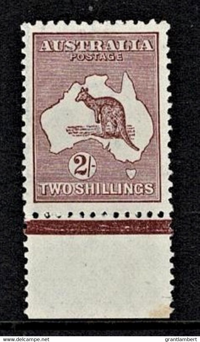 Australia 1924 Kangaroo 2/- Maroon 3rd Watermark Marginal MH - Nuevos