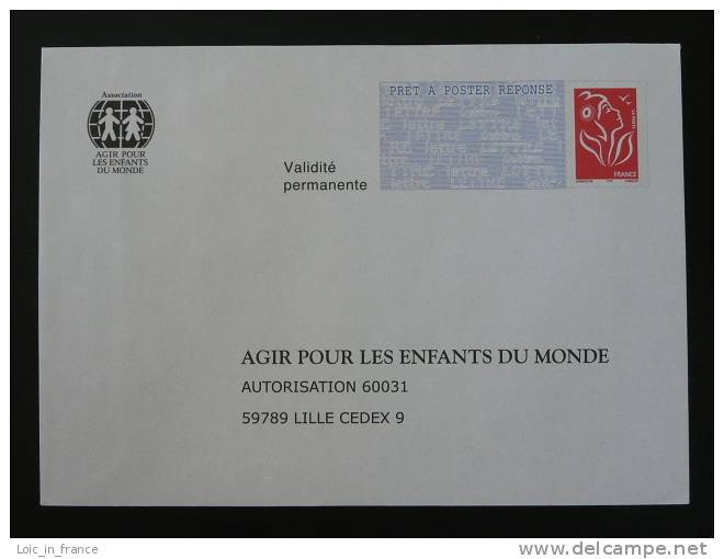 PAP Réponse Marianne De Lamouche Agir Pour Les Enfants Du Monde - Verso 0506864 - N° Intérieur 16/66/05 - PAP: Antwort/Lamouche