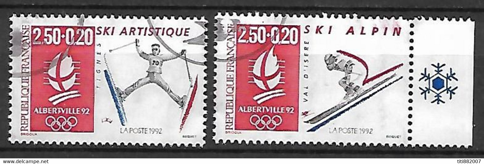 FRANCE    -   1991 .  Y&T N° 2709a & 2710a Oblitérés . JO D'Albertville /  Ski Artistique  /  Ski Alpin - Oblitérés