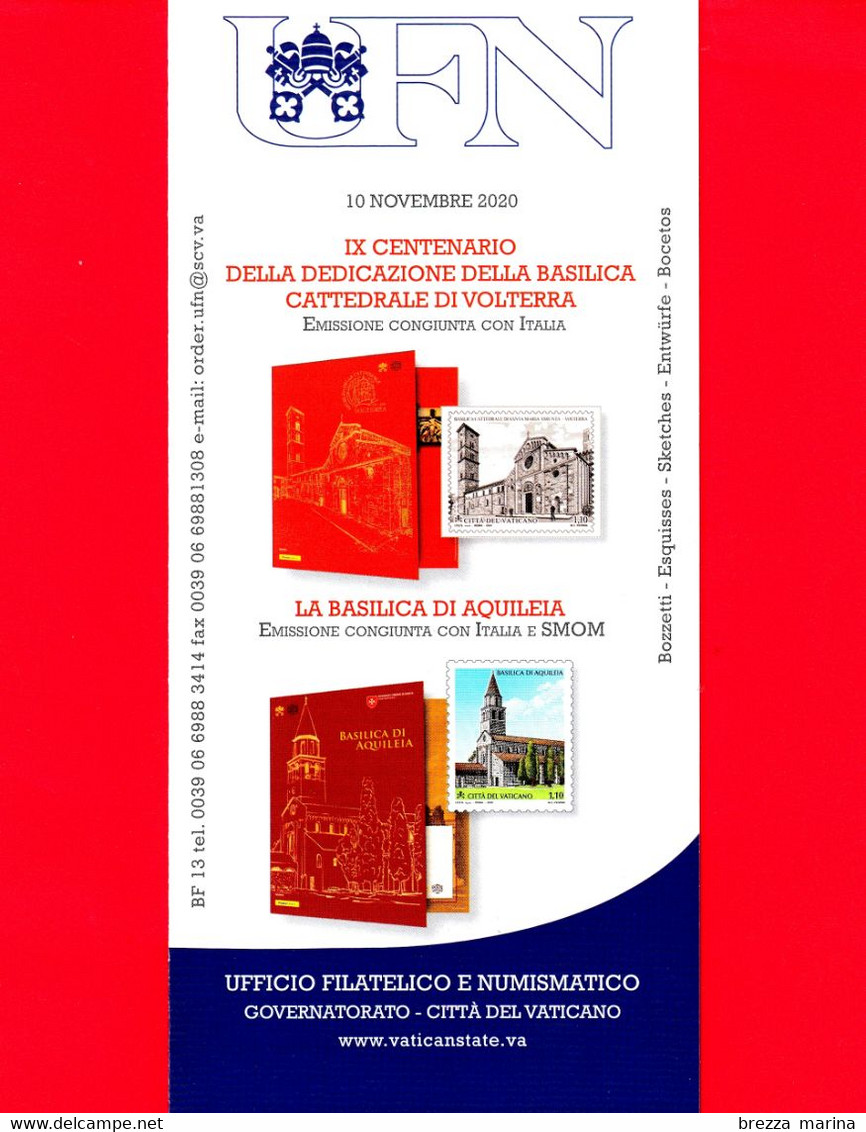 Nuovo - VATICANO - 2020 - Bollettino Ufficiale - Basilica Di Volterra E Di Aquileia - BF 13 - Briefe U. Dokumente