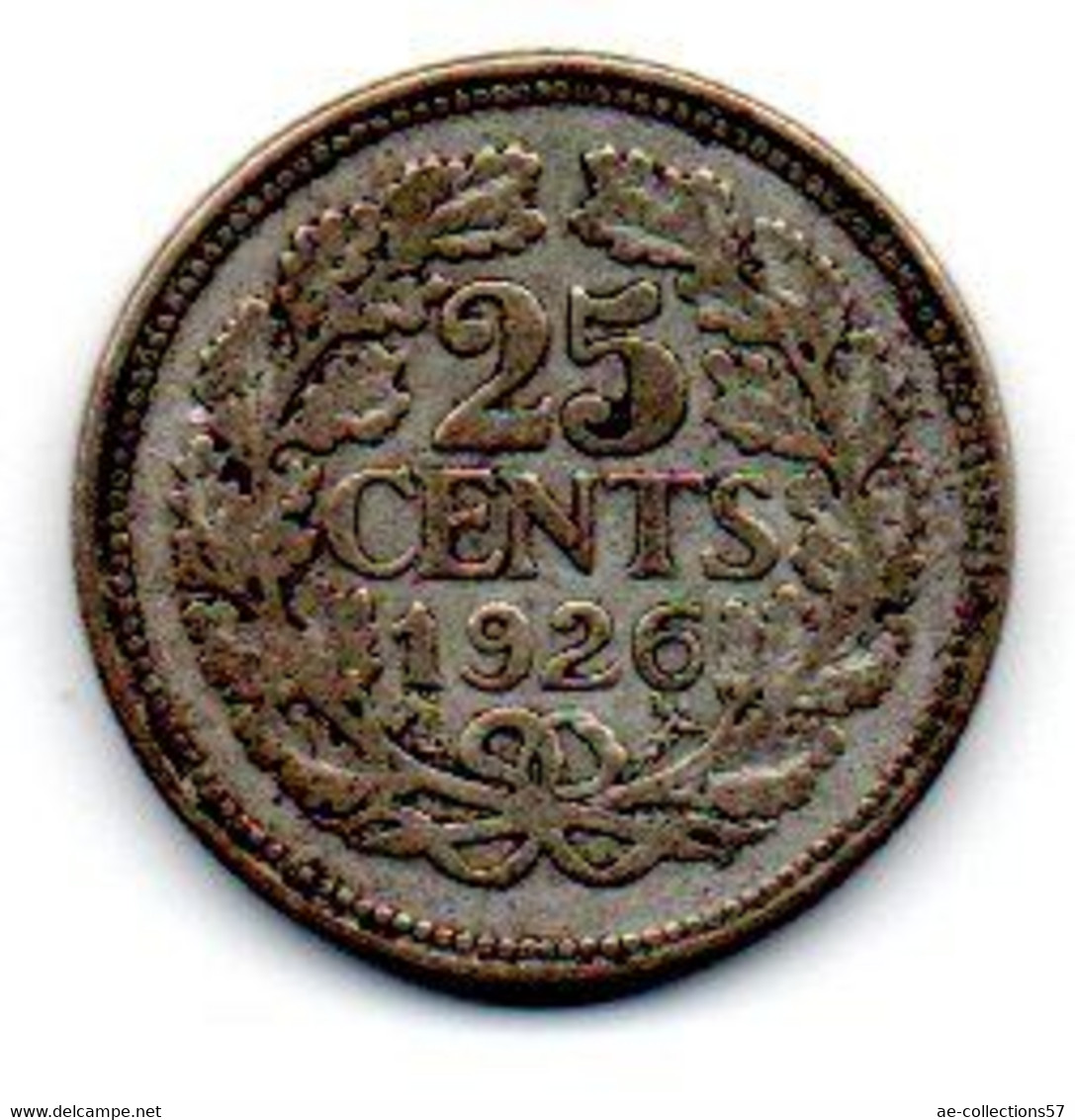 Pays Bas -  25 Cents 1926 TB - 25 Cent