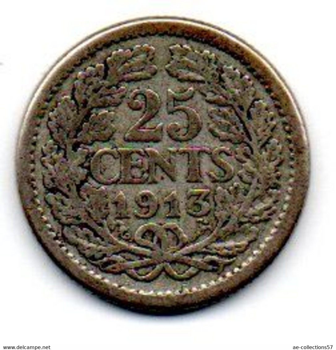 Pays Bas -  25 Cents 1913 TB - 25 Centavos
