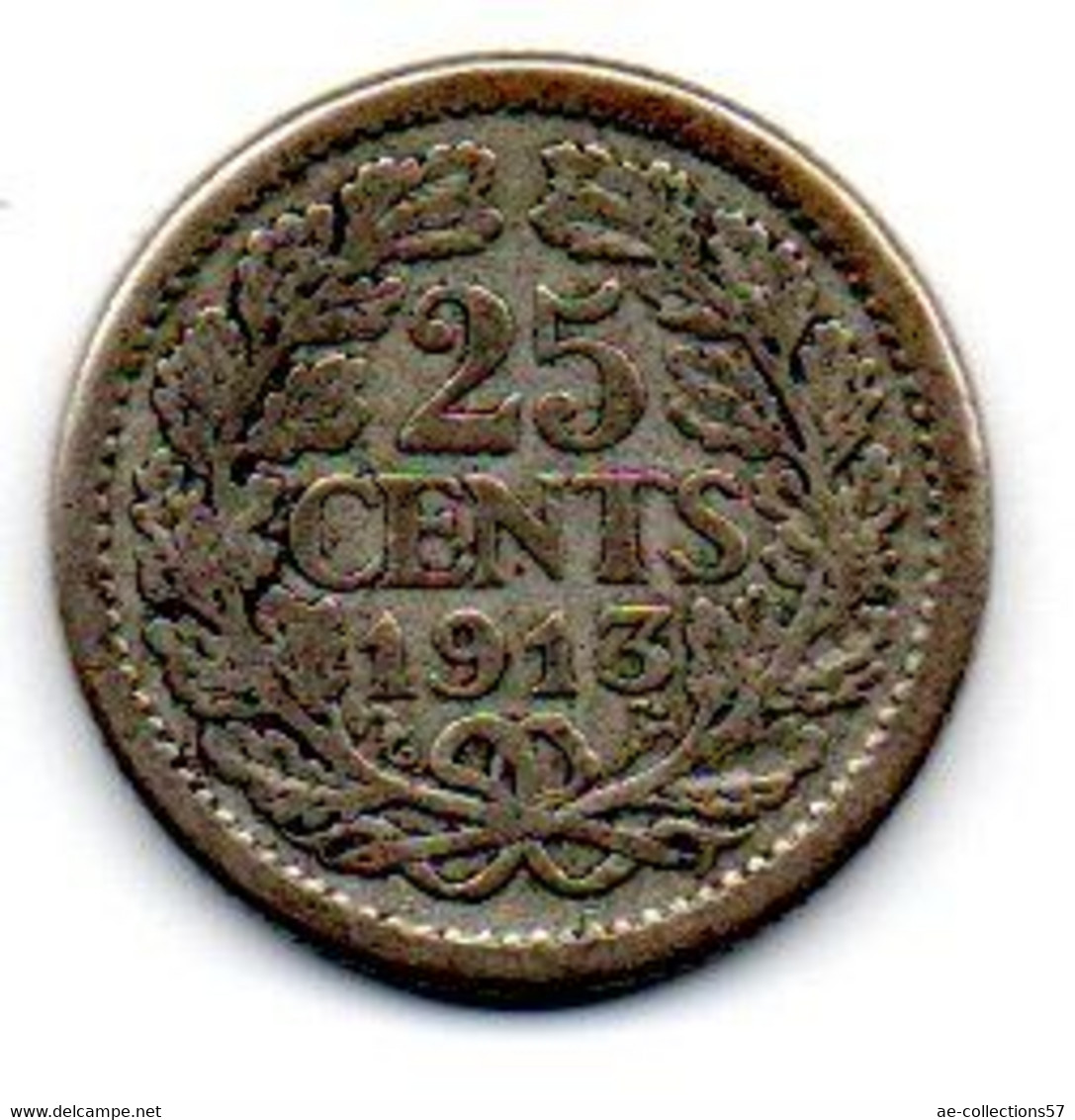 Pays Bas -  25 Cents 1913 TB - 25 Cent