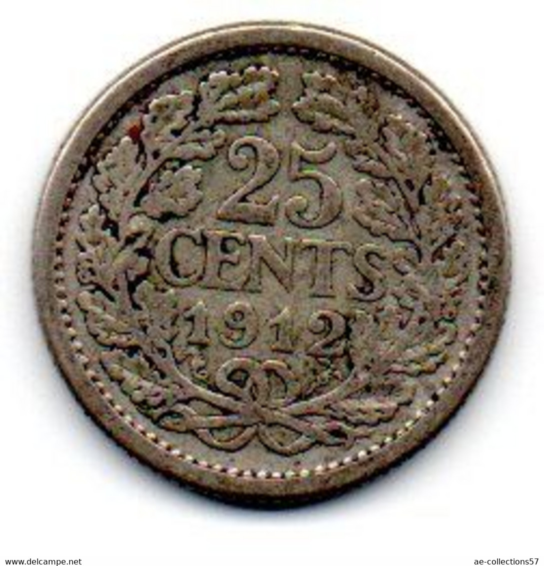 Pays Bas -  25 Cents 1912 TB - 25 Cent