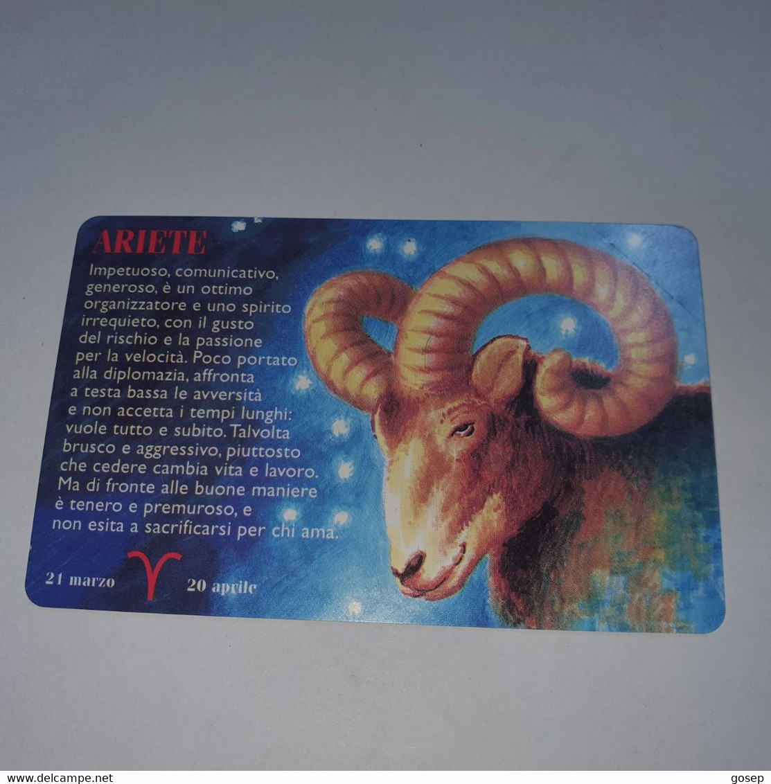 San Marino-(RSM-021a)-zodiaco-ARIETE-(24)-(08304)-mint Card+1card Prepiad Free - San Marino