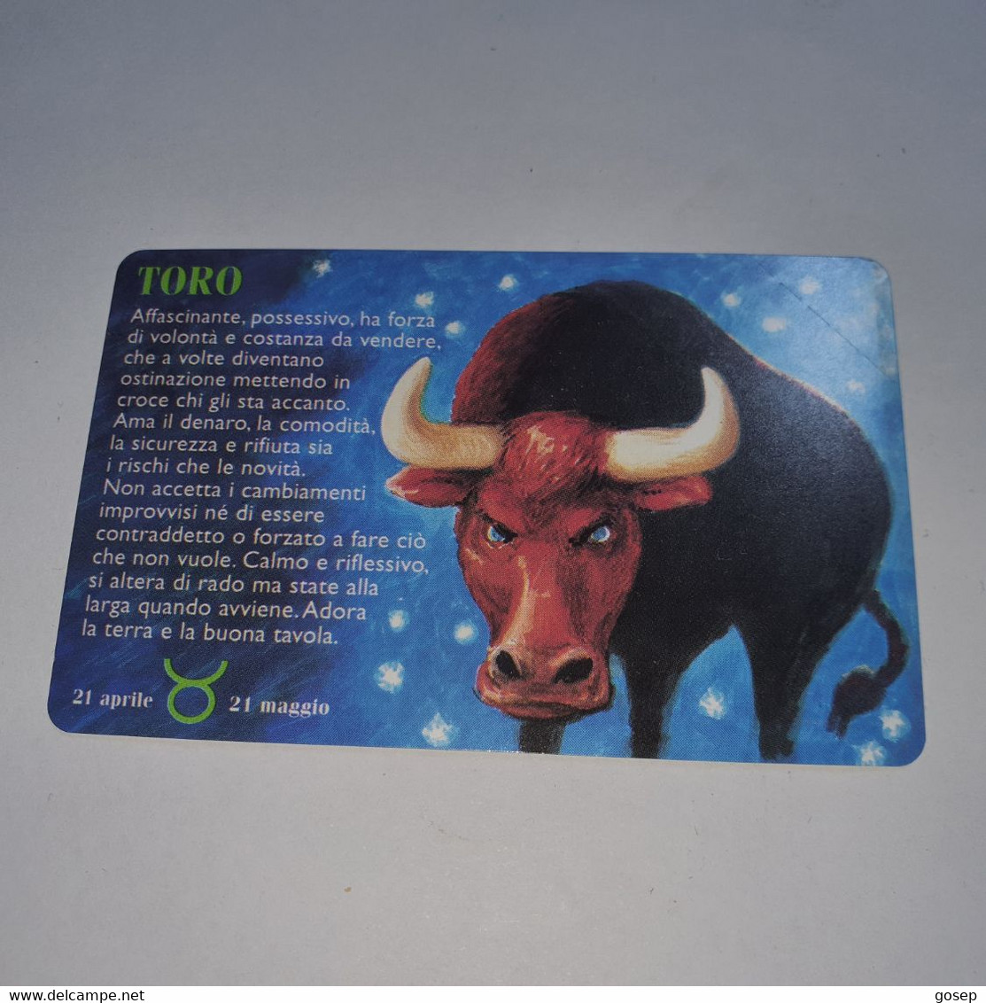 San Marino-(RSM-022)-zodiaco-TORO-(25)-(DUMMY-not Number Out Side)-mint Card+1card Prepiad Free - San Marino