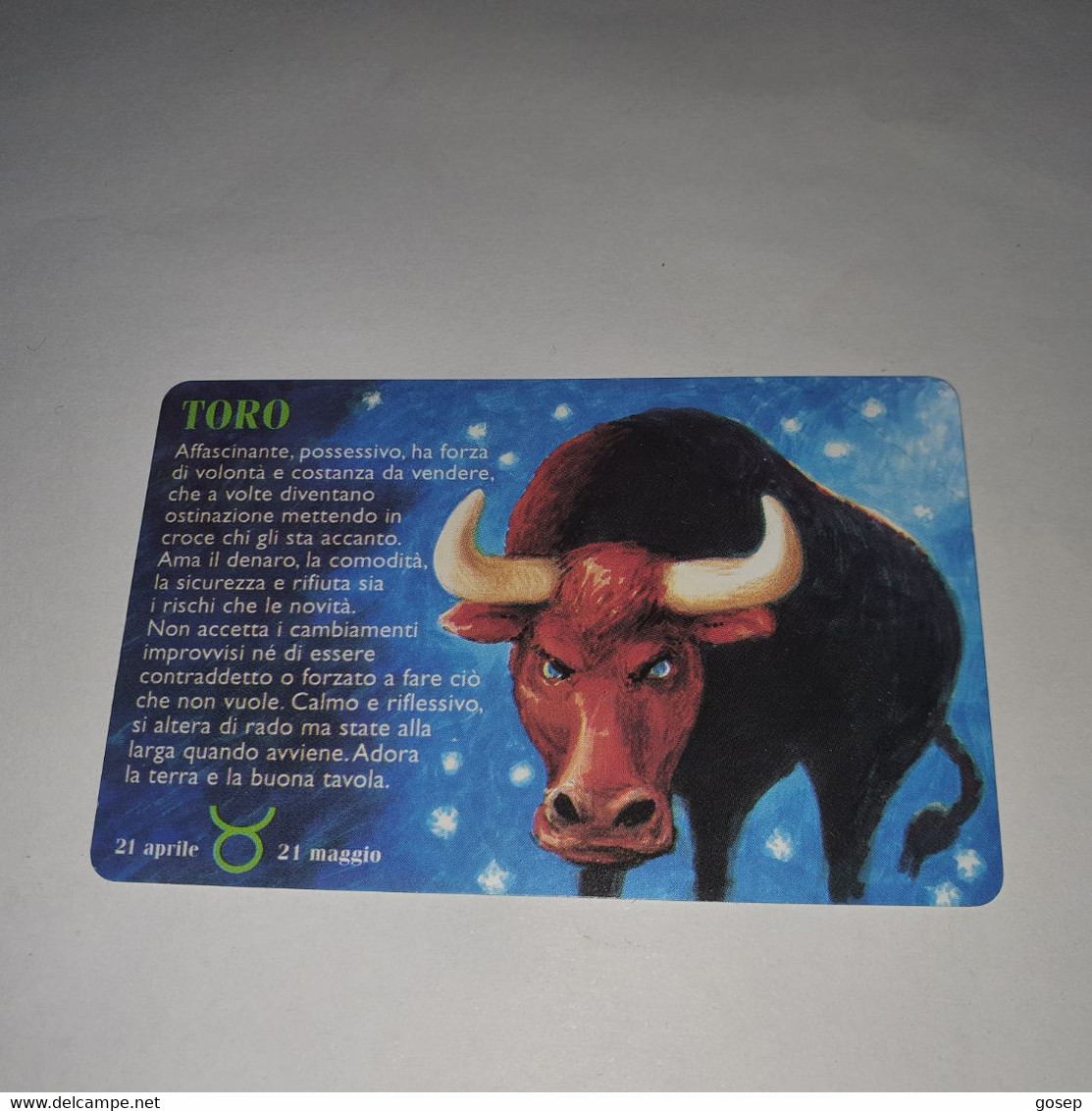 San Marino-(RSM-022a)-zodiaco-TORO-(26)-(04999)-mint Card+1card Prepiad Free - Saint-Marin