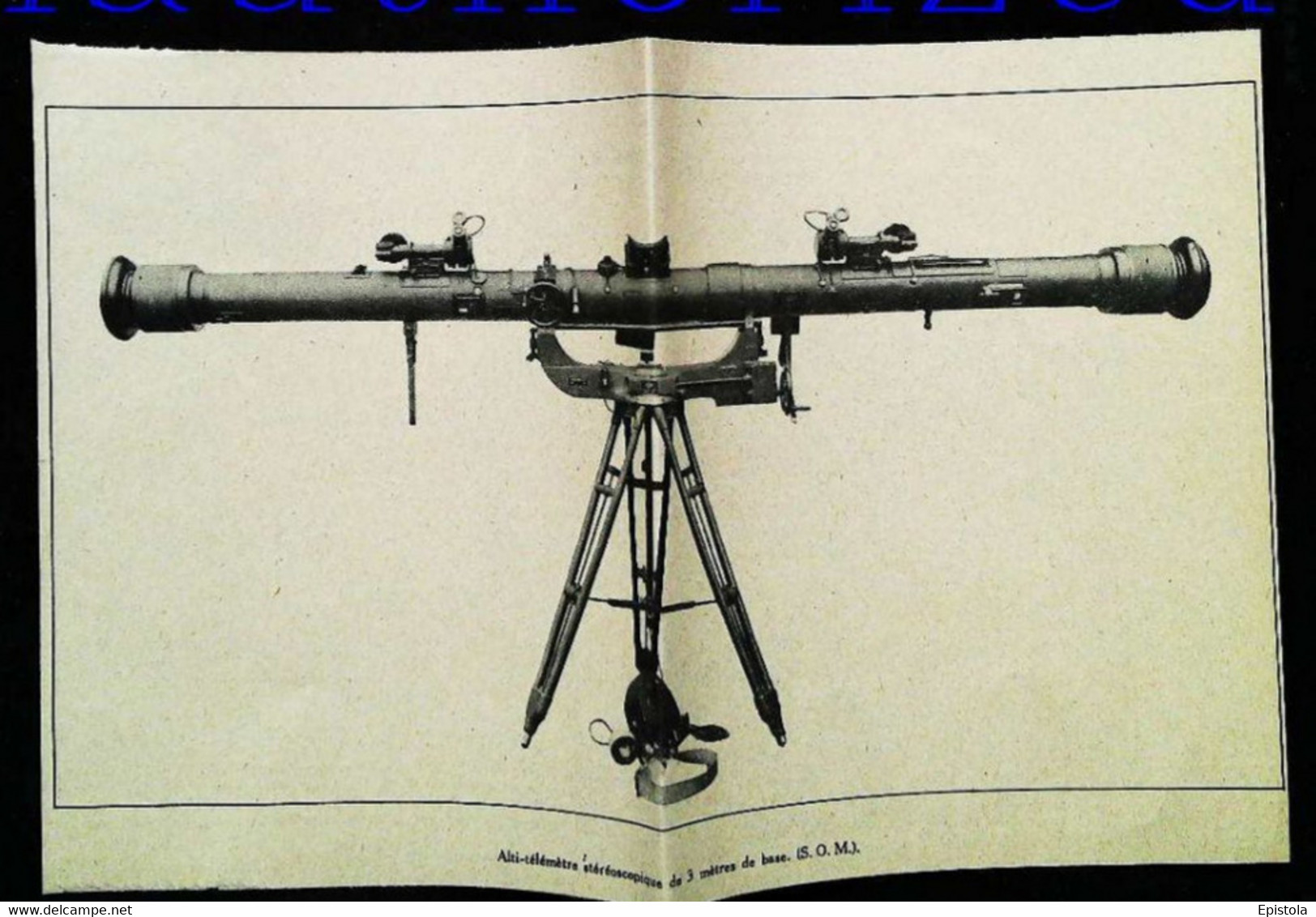 ► Topographie - Alti-télémètre Stéréoscopique S.O.M. - Coupure De Presse Originale Début XX (Encadré Photo) - Machines