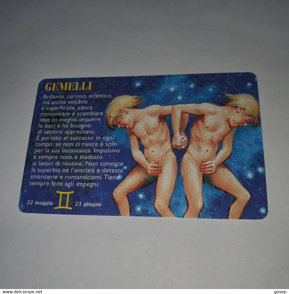 San Marino-(RSM-025a)-zodiaco-GEMELLI-(32)-(38759)-mint Card+1card Prepiad Free - Saint-Marin