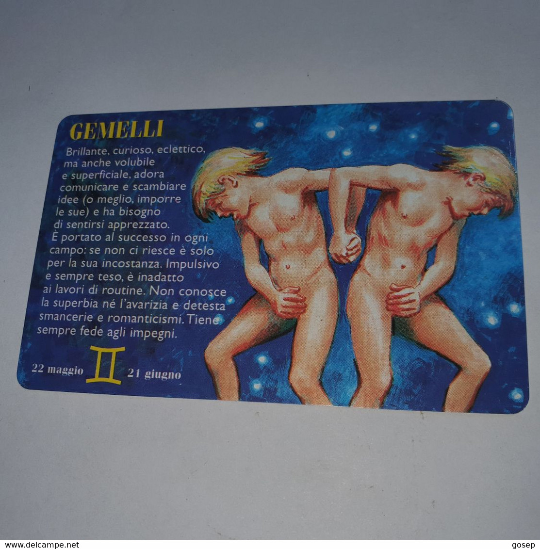 San Marino-(RSM-025d)-zodiaco-GEMELLI-(35)-(08423)-mint Card+1card Prepiad Free - Saint-Marin