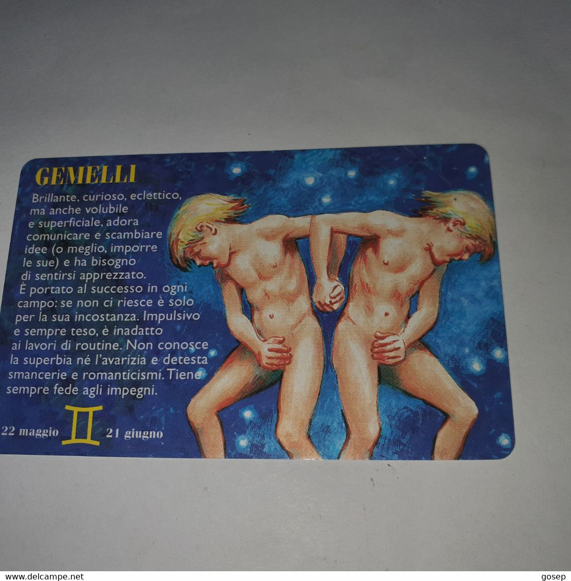 San Marino-(RSM-025f)-zodiaco-GEMELLI-(37)-(39037)-mint Card+1card Prepiad Free - San Marino