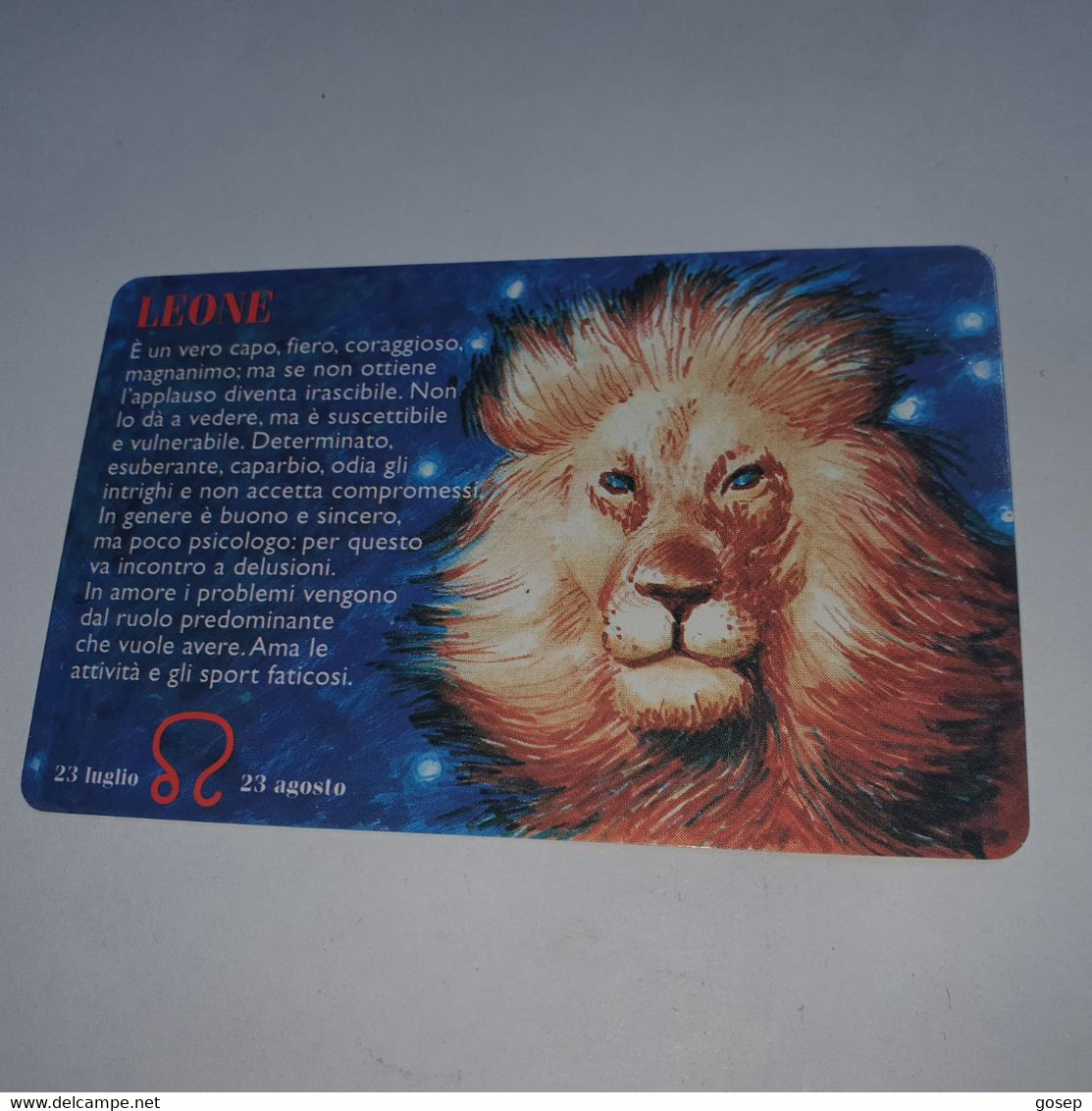 San Marino-(RSM-026a)-zodiaco-LEONE-(39)-(33538)-mint Card+1card Prepiad Free - San Marino