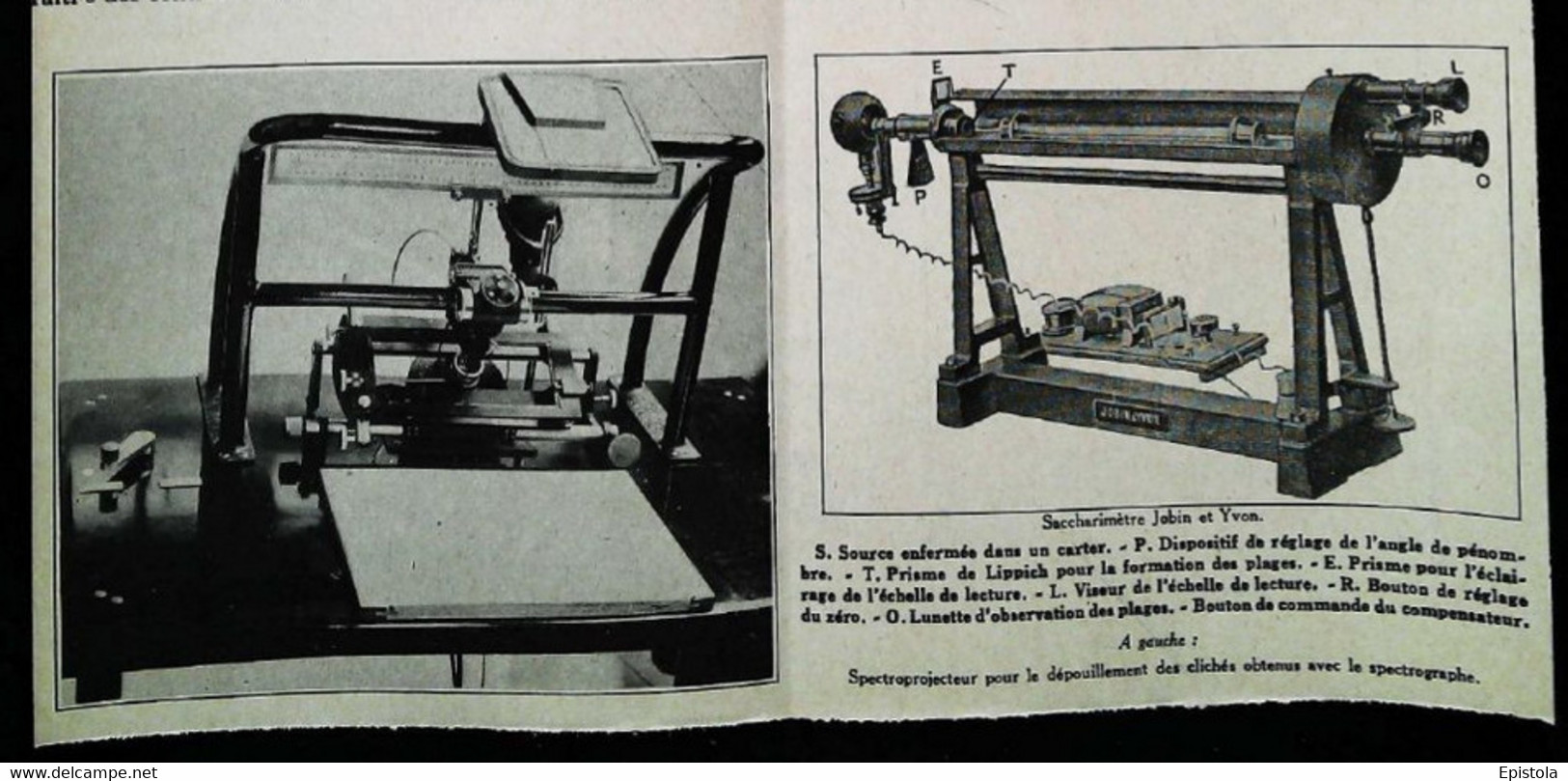 ► MACHINE Saccharimètre JOBIN & YVON - Coupure De Presse Originale Début XX (Encadré Photo) - Machines