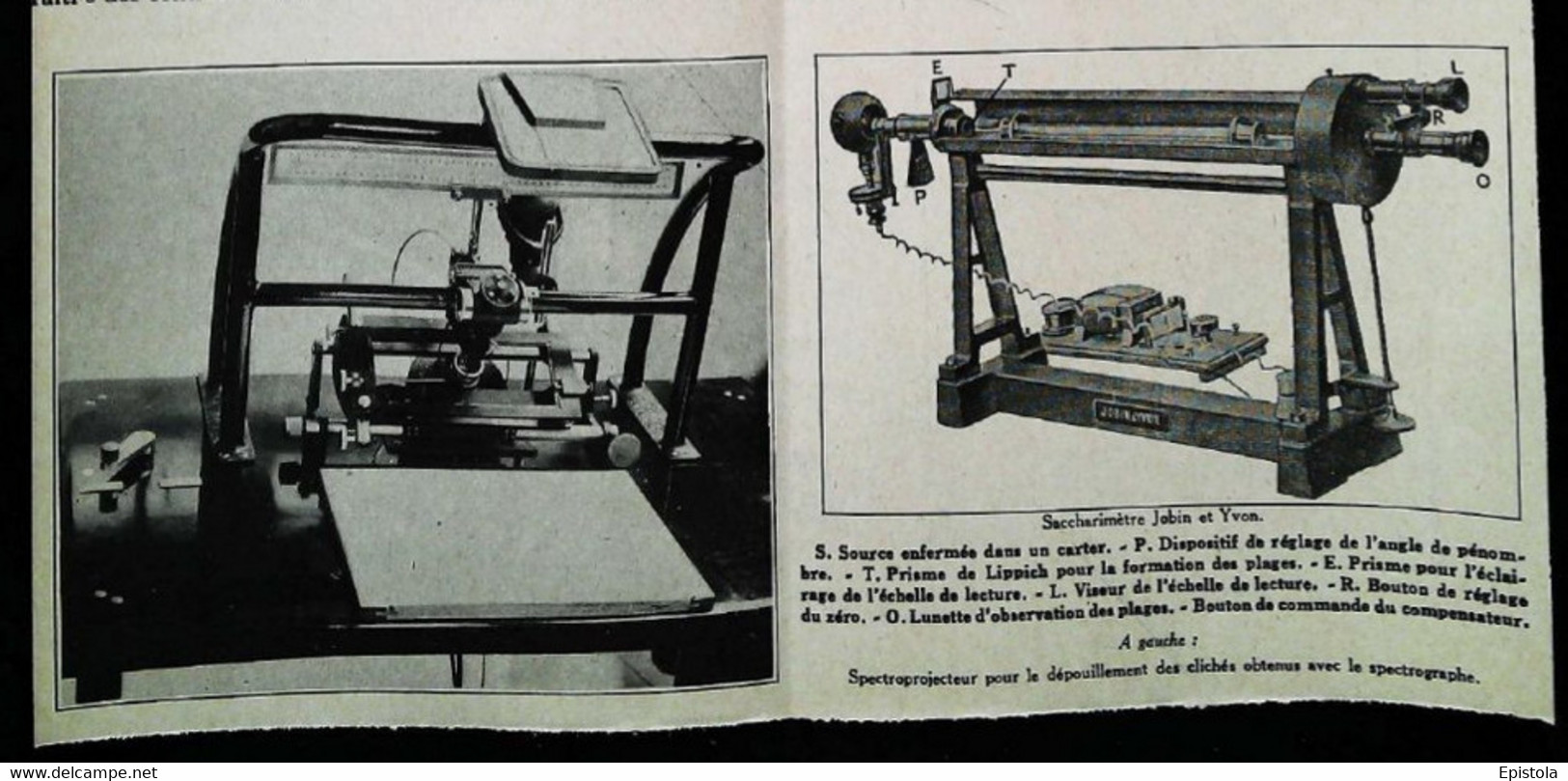 ► MACHINE Saccharimètre JOBIN & YVON - Coupure De Presse Originale Début XX (Encadré Photo) - Maschinen