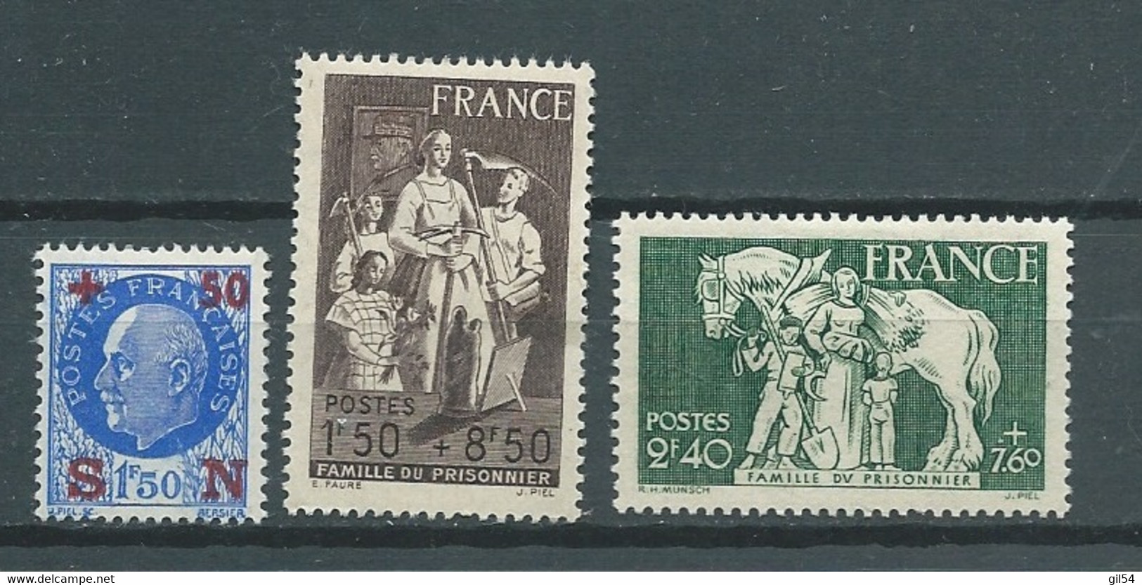 France Yvert N° 552, 585,586  * 3 Valeurs Neuves Avec  Trace De Charnière  - Pal5207 - Neufs