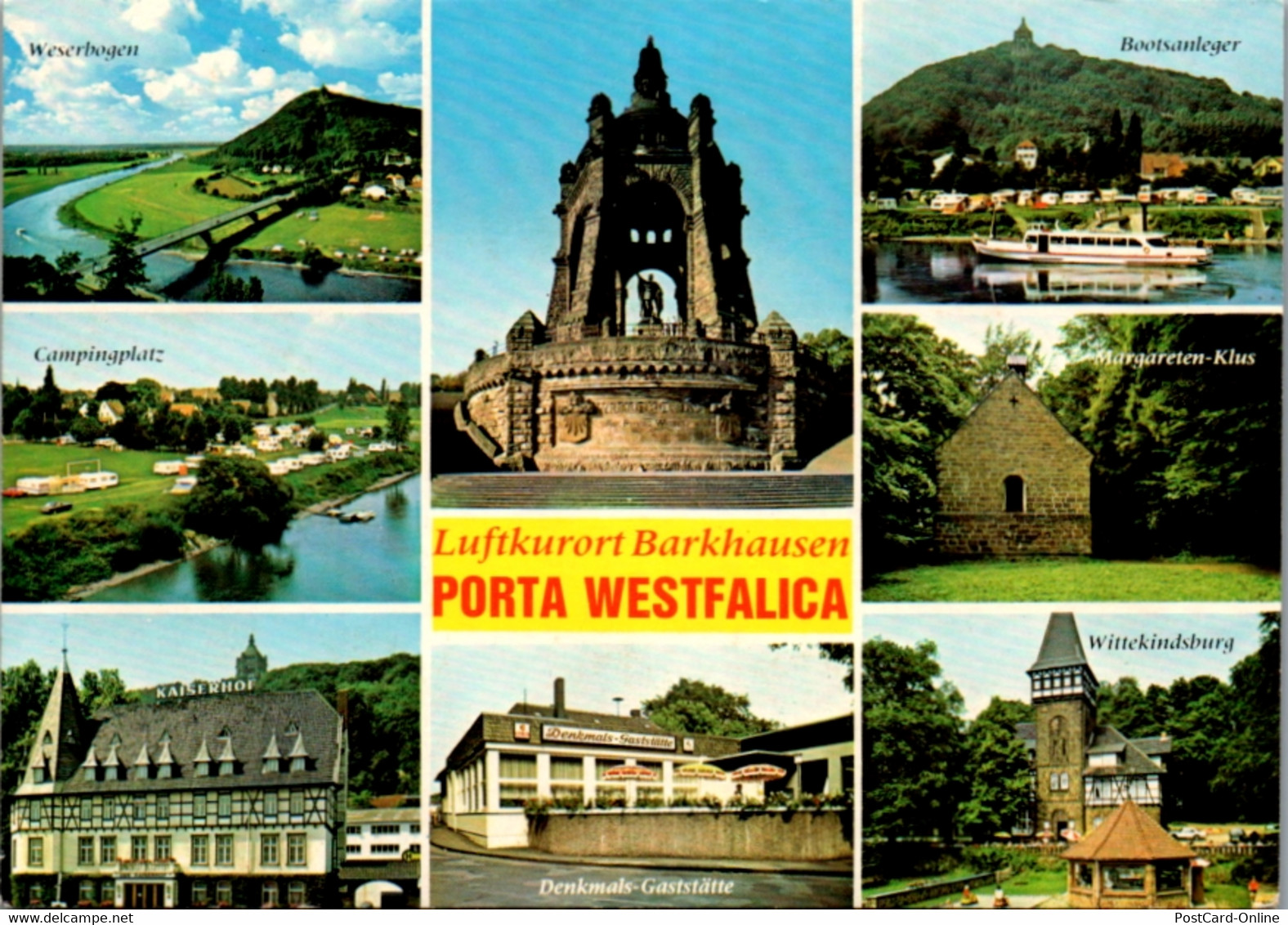 7217 - Deutschland - Porta Westfalica , Weser , Campingplatz , Wittekindsburg , Weserbogen , Mehrbildkarte - Nicht Gelau - Porta Westfalica
