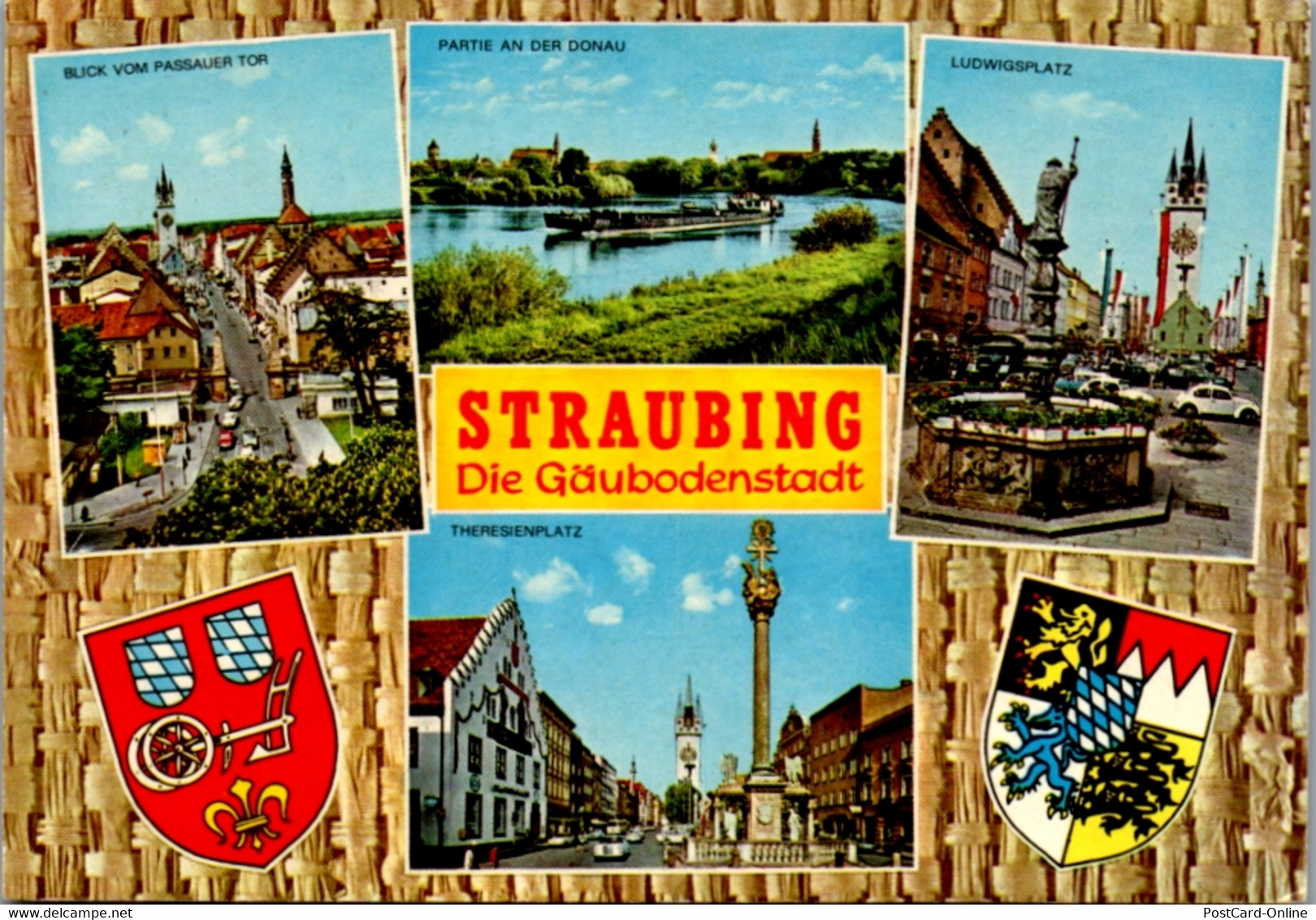 7238 - Deutschland - Straubing , Die Gäubodenstadt , Theresienplatz , Ludwigsplatz - Gelaufen 1976 - Straubing