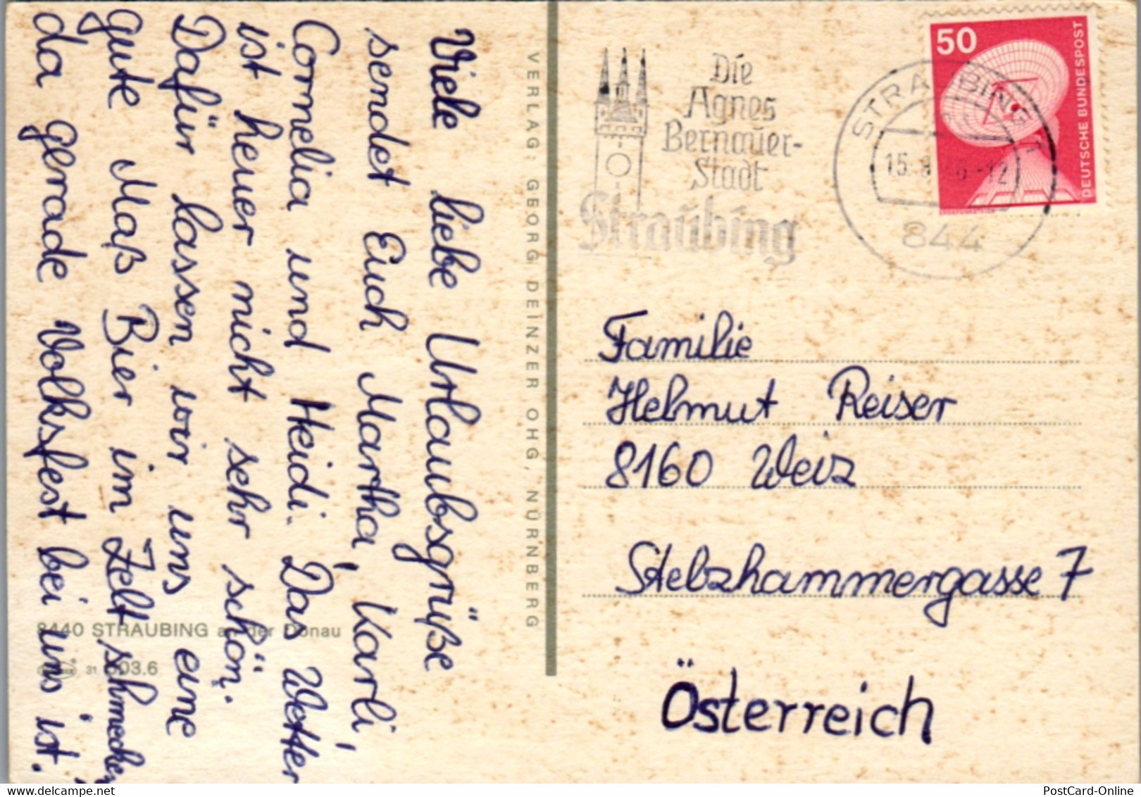 7238 - Deutschland - Straubing , Die Gäubodenstadt , Theresienplatz , Ludwigsplatz - Gelaufen 1976 - Straubing