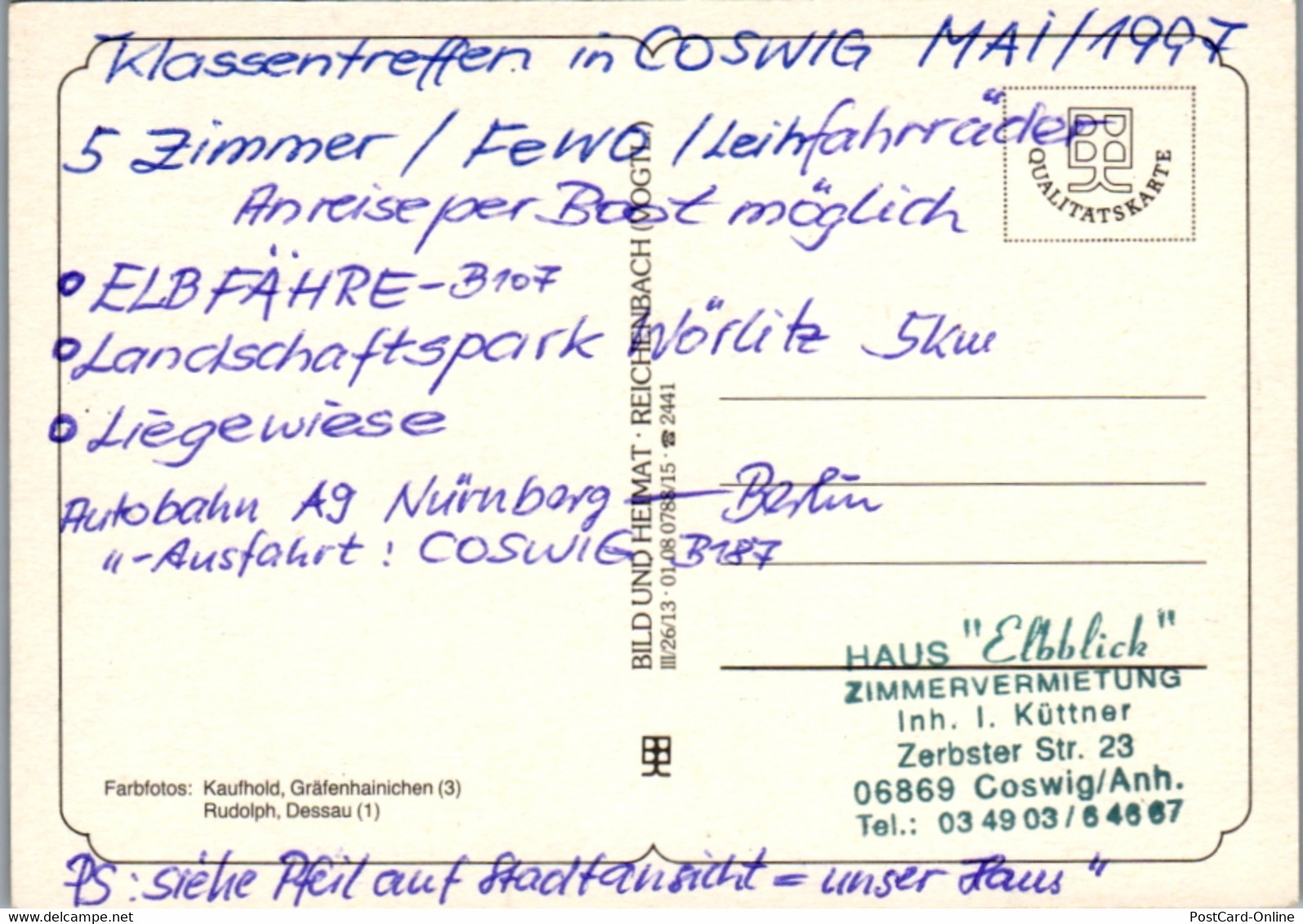 7273 - Deutschland - Coswig , Mehrbildkarte - Gelaufen - Coswig