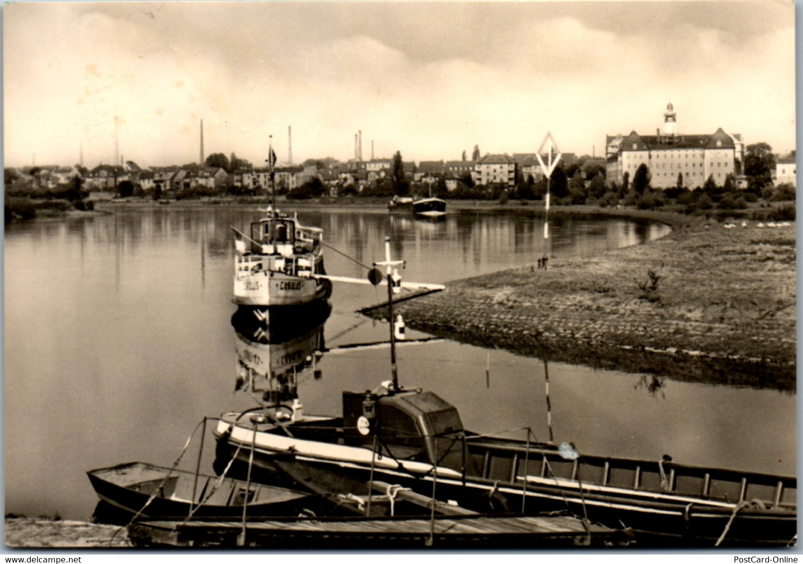 7280 - Deutschland - Coswig , Halle , Blick Von Der Elbfähre , Schiff - Gelaufen - Coswig