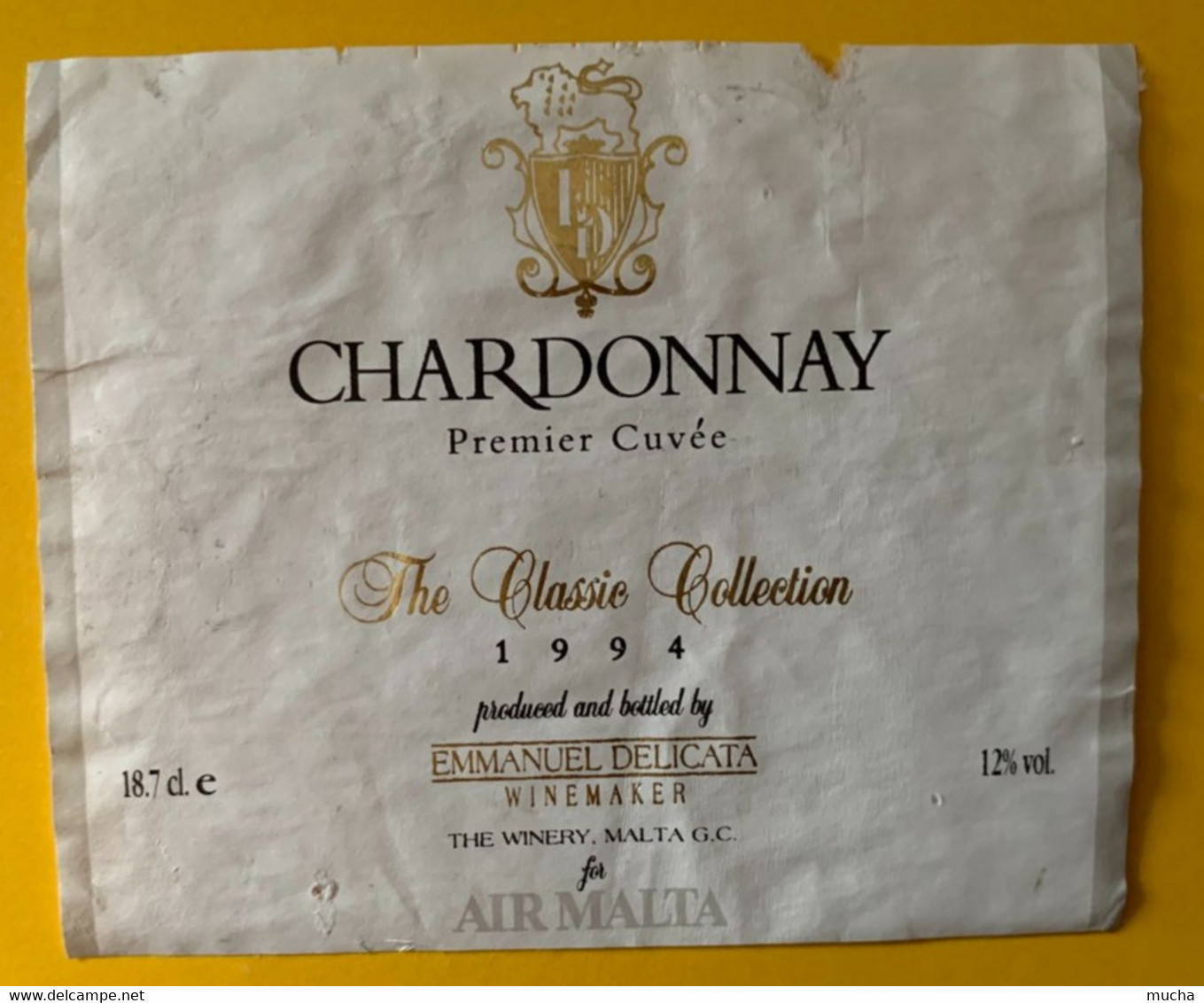 18494 - Malte Chardonnay 1994 Pour Air Malta - Flugzeuge