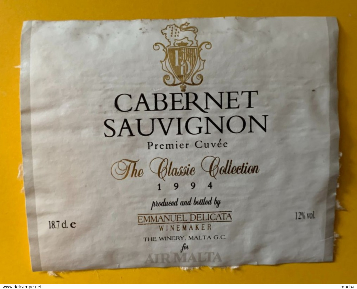 18495 - Malte Cabernet Sauvignon 1994 Pour Air Malta - Flugzeuge