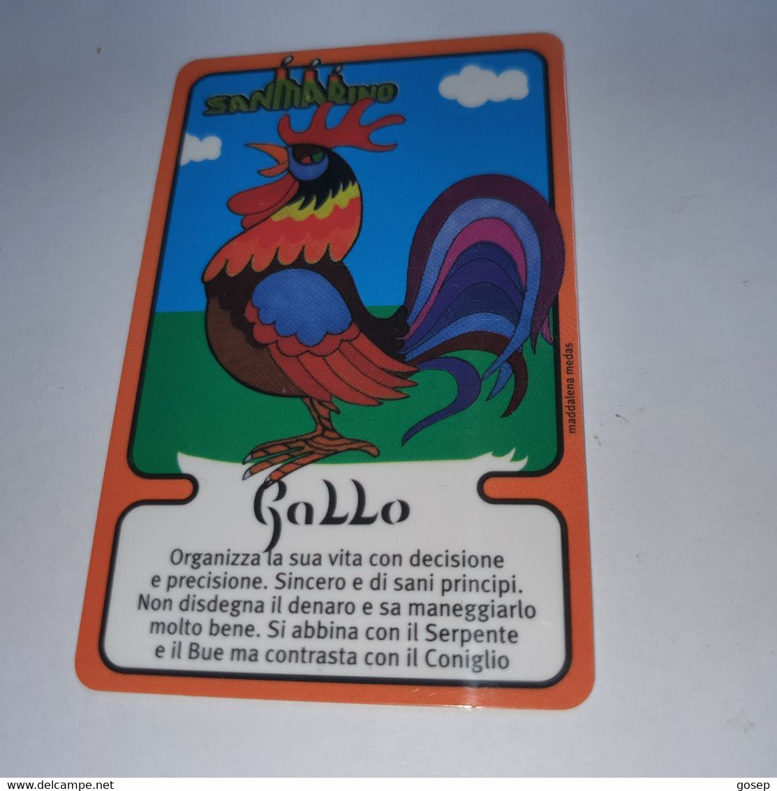 San Marino-(RSM-038)-zodiaco-GALLO-chip Card-(52)-(03685)-(look From Chip)-mint Card+1card Prepiad Free - San Marino