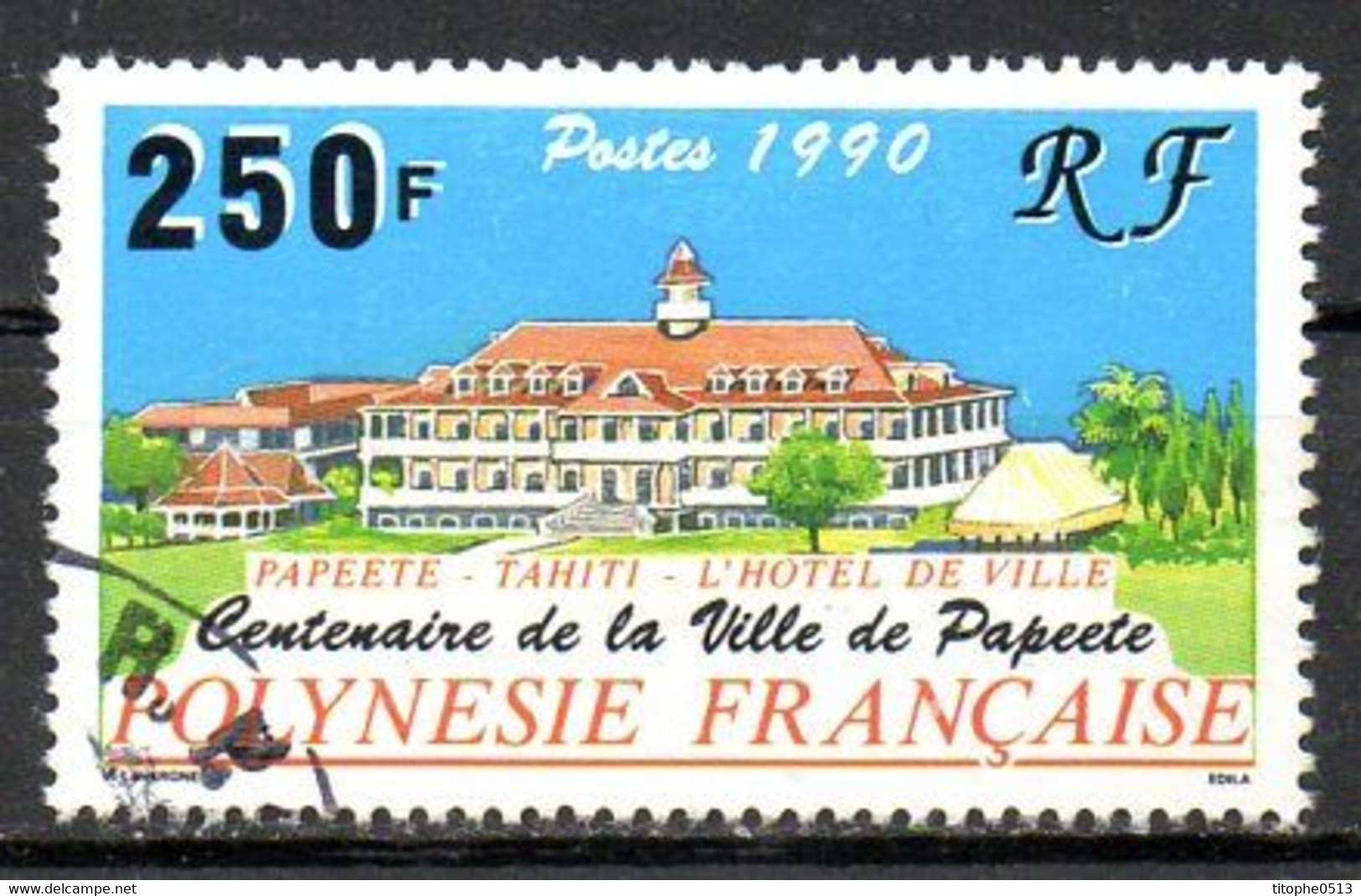 POLYNESIE. N°359 Oblitéré De 1990. Hôtel De Ville De Papeete. - Used Stamps