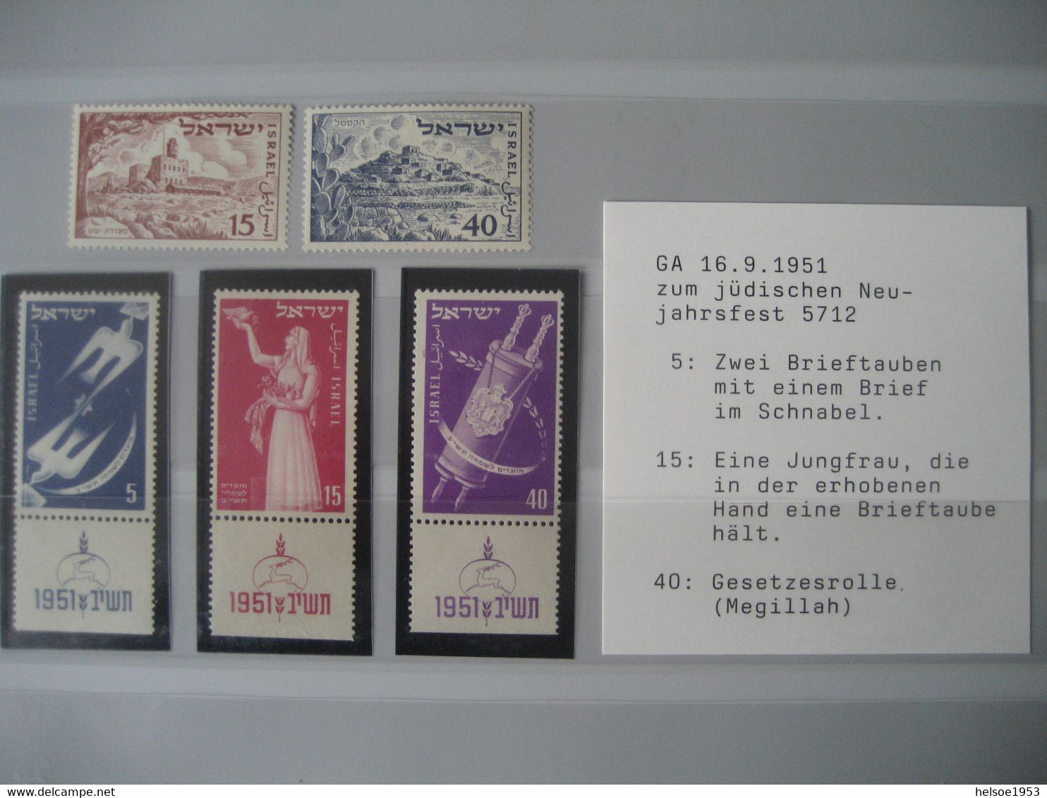 Israel- Sammlung von Briefmarken, Briefe, Karten, Blocks, Kleinbogen, Beschreibungen, Fotos im Safe Album