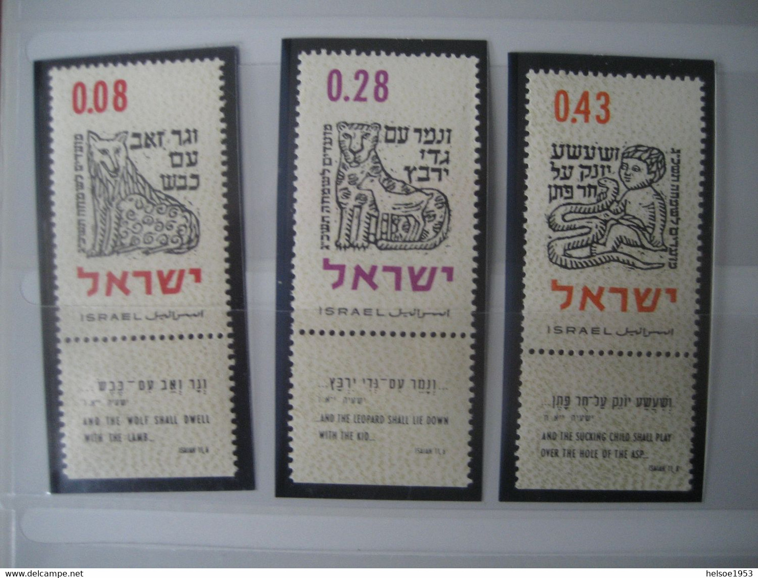 Israel- Sammlung von Briefmarken, Briefe, Karten, Blocks, Kleinbogen, Beschreibungen, Fotos im Safe Album