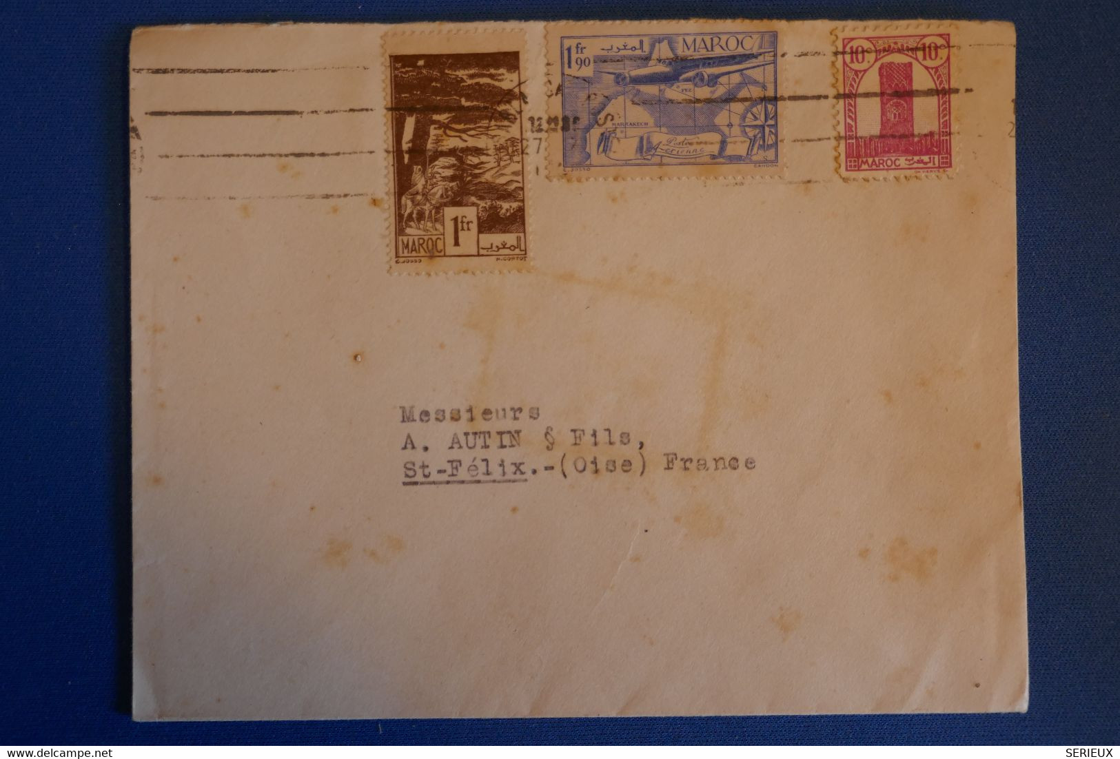 L18 MAROC BELLE LETTRE  1952 CASABLANCA POUR ST FELIX FRANCE +AFFRANCH INTERESSANT - Covers & Documents