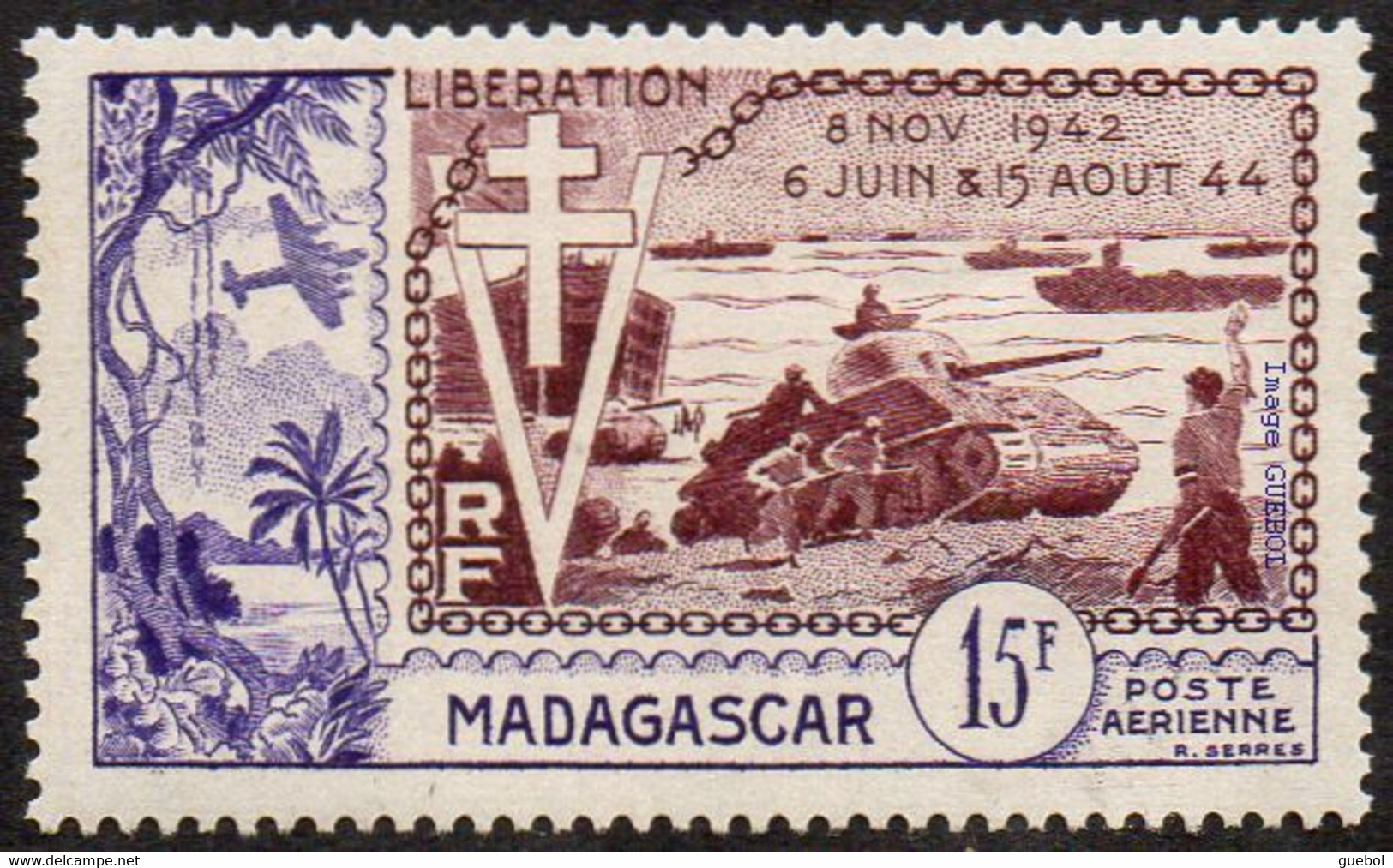 Détail De La Série - Anniversaire De La Libération ** Madgascar N° PA 74 - 1954 10e Anniversaire De La Libération