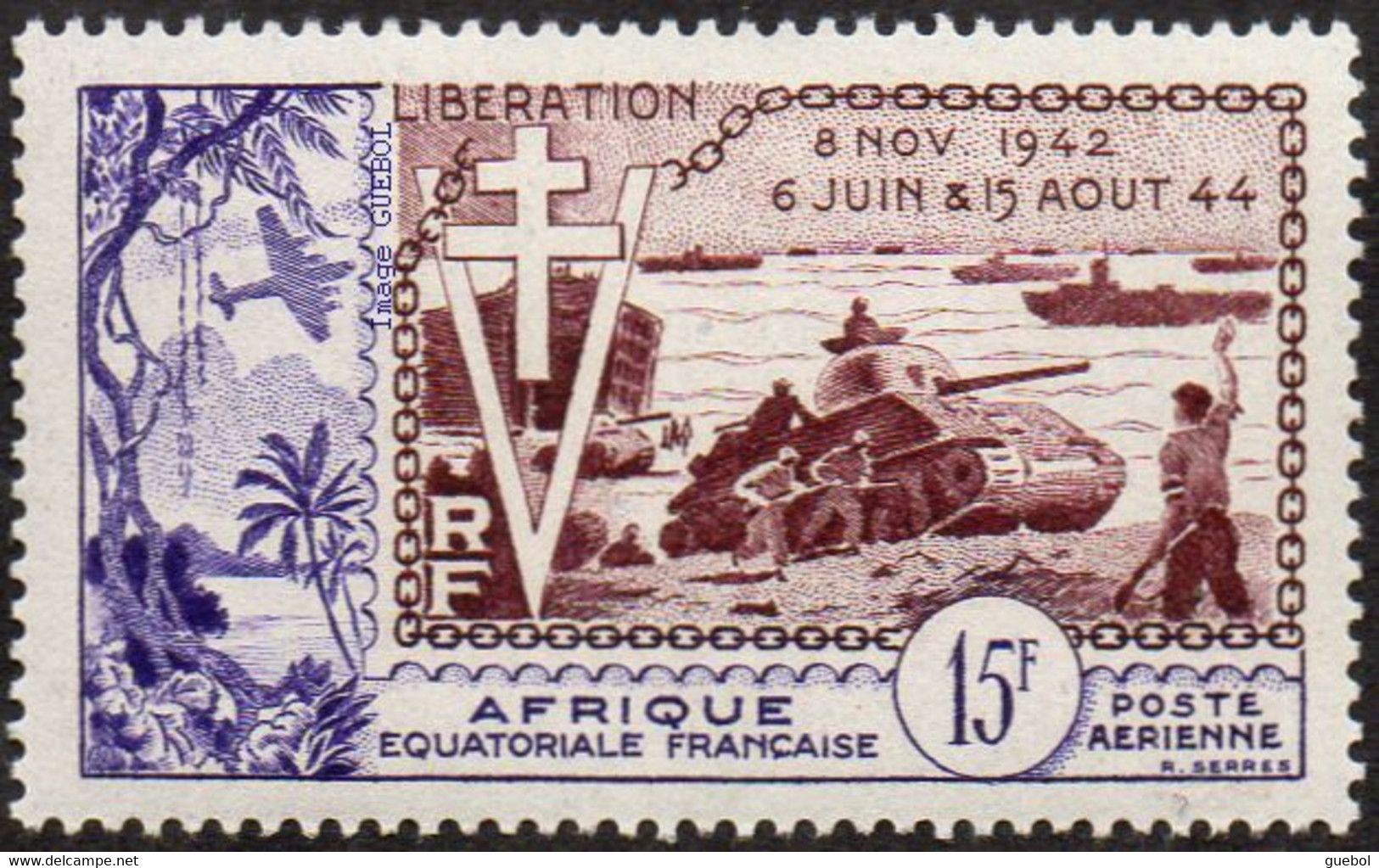 Détail De La Série - Anniversaire De La Libération ** A.E.F. N° PA 57 - 1954 10e Anniversaire De La Libération