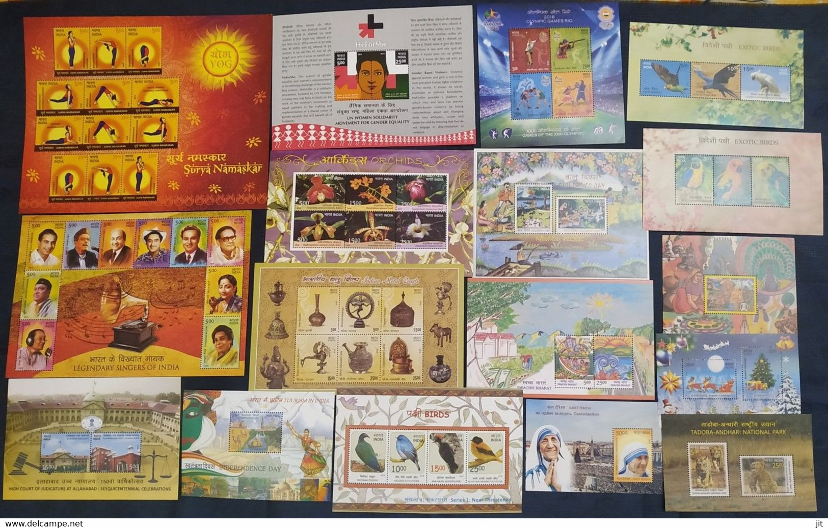 142. INDIA COMMEMORATIVE STAMPS OF 2016 YEAR PACK .92 STAMPS +3 M/S =95 STAMPS + YEAR PACK OF 17 DIFF MINIATURE SHEETS. - Annate Complete