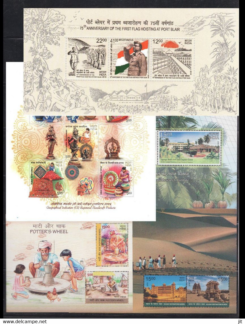 INDIA 2018 COMMEMORATIVE COMPLETE YEAR PACK. 117 DIFF STAMPS + 23 DIFF MINIATURE SHEETS . MNH - Annate Complete