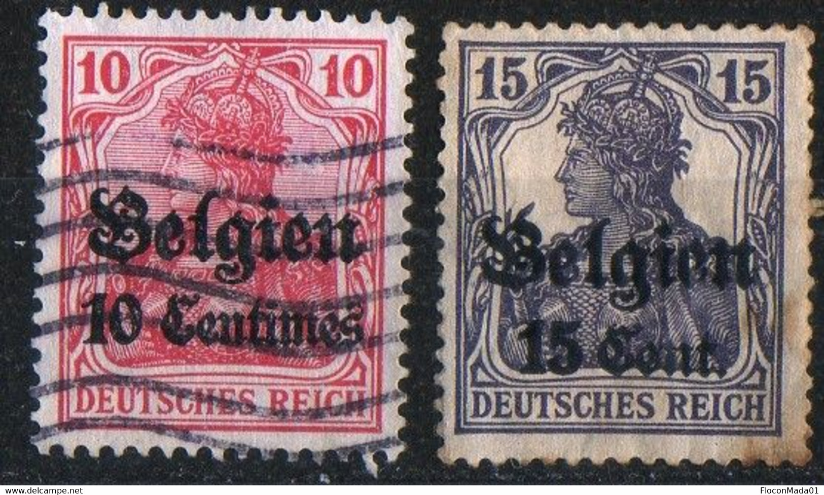 Belgique Belgie Deutsches Reich Belgien 10centimes Et 15 Cent. état Voir Scan - Armada Alemana