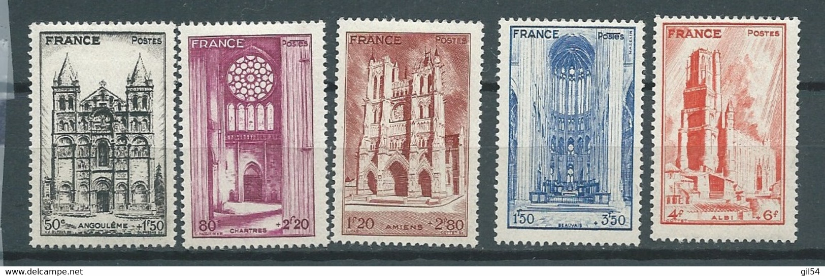 France Série Yvert N° 663 / 667 * 5 Valeurs  Neuves Avec Trace De Charnière  -  Pal 5304 - Unused Stamps
