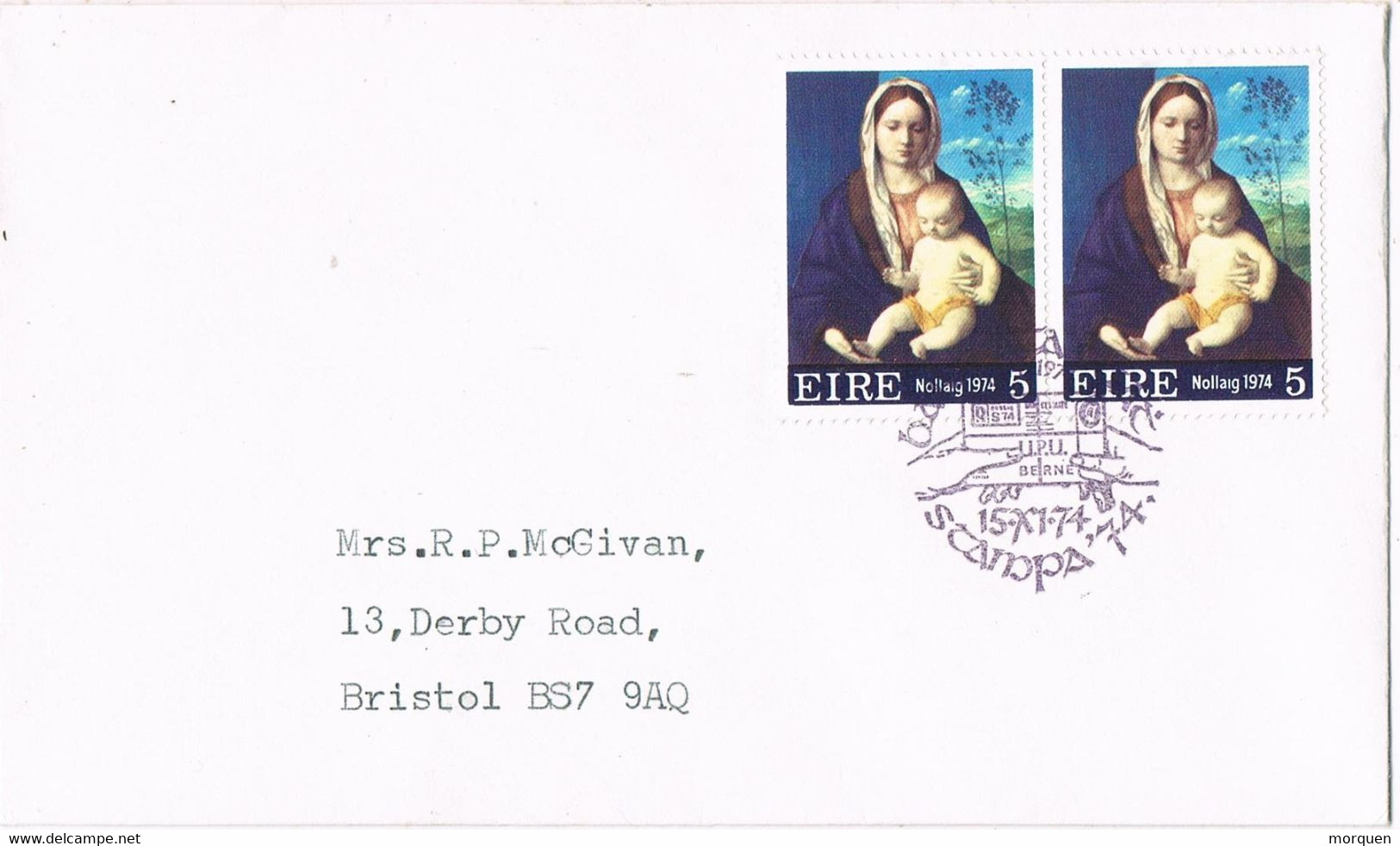 39590. Carta BAILE ATHA CLIATH (Dublin) Irlanda1974. Exposicion STAMPA 74 - Storia Postale