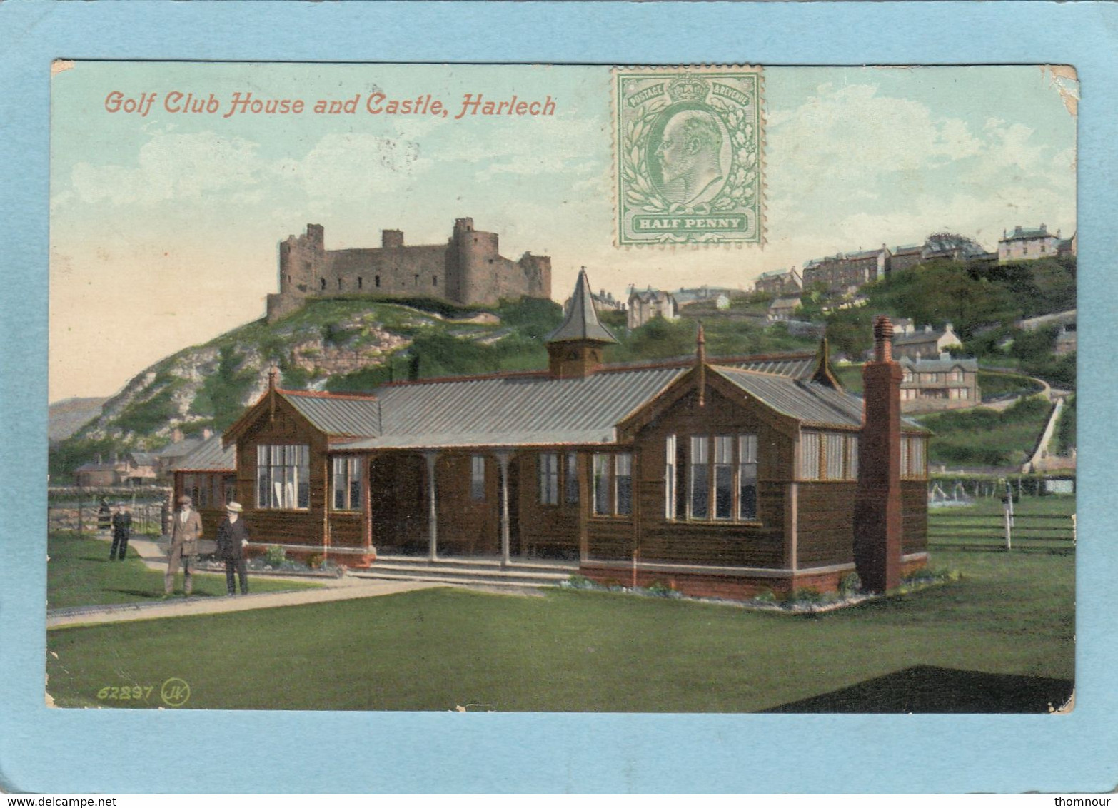 HARLECH  -  GOLF  CLUB  HOUSE  AND  CASTLE   -  1911  - - Merionethshire