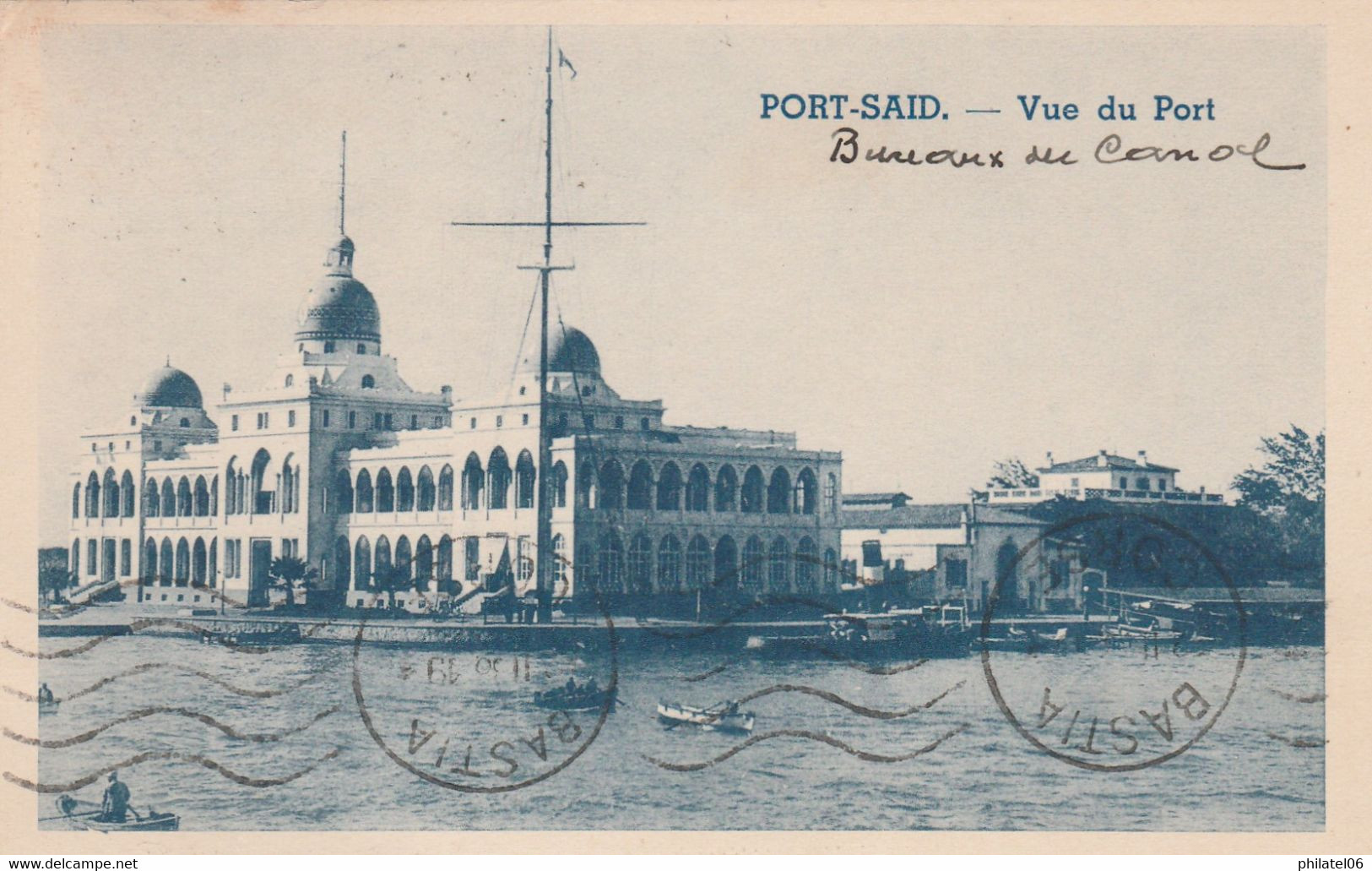 CARTE AVEC SEMEUSE AFFRANCHIE DE PORT SAID (EGYPTE) 1938 POSTE MARITIME  PAQUEBOT FRANCAIS - Covers & Documents