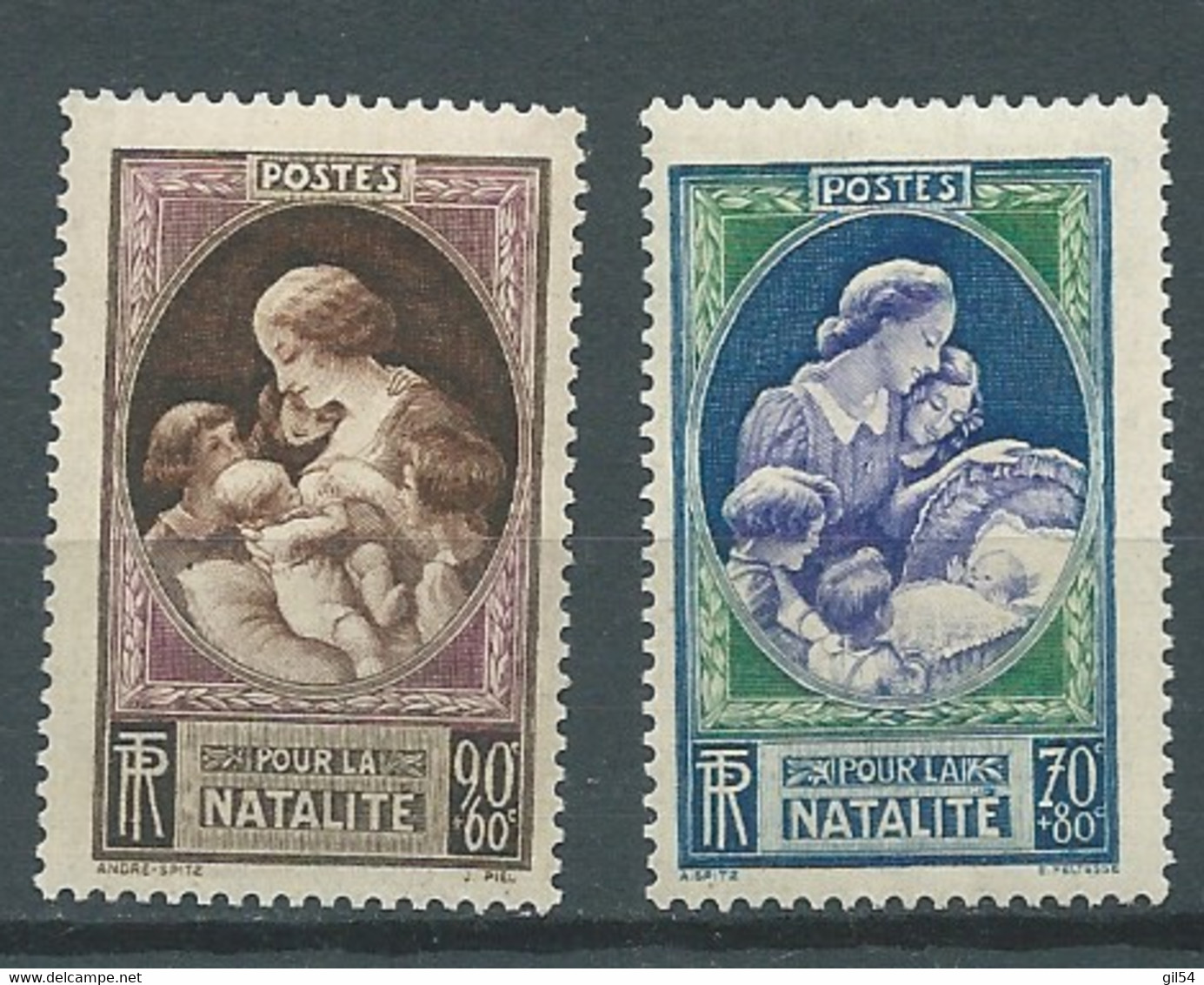 France Série Yvert N° 440 à 441 *  , 2 Valeurs Neuves Avec Trace De Charnière  - Pal 5402 - Unused Stamps