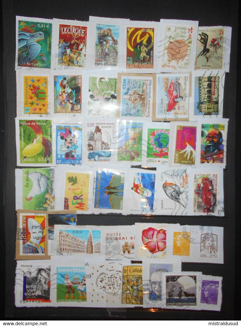 France Collection , 40 Timbres Obliteres En Euros - Collections