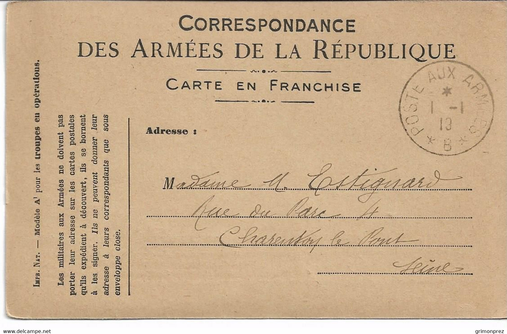 CARTE FM Correspondance Des Armées De La République Illustrateur Guillaume II Et Cochon De FOCH - Covers & Documents